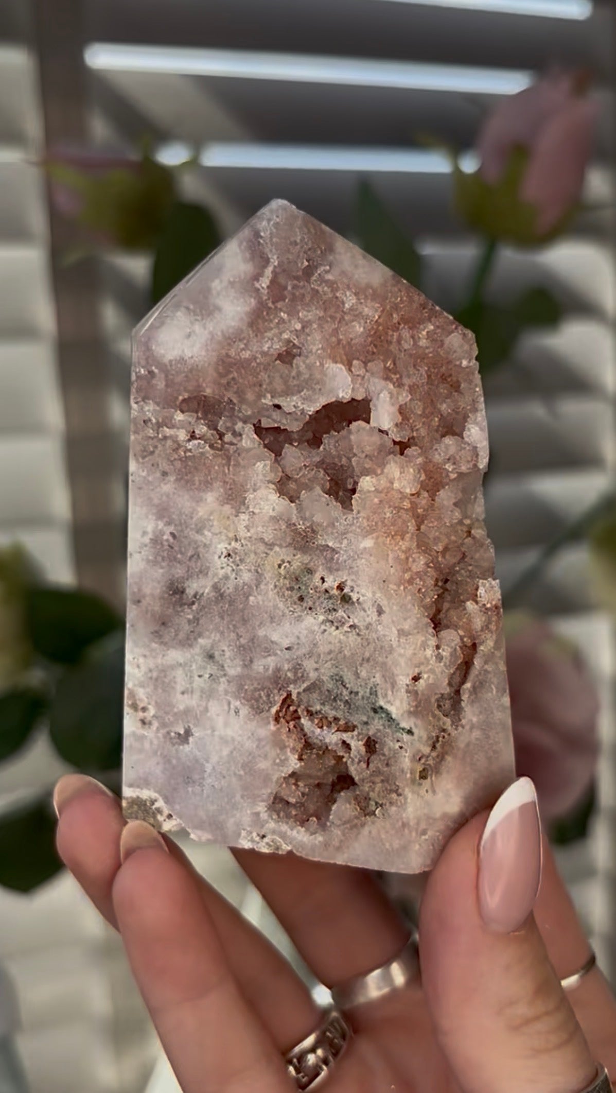 Beautiful, Pink amethyst tower 9cm(h) by 6cm(w)