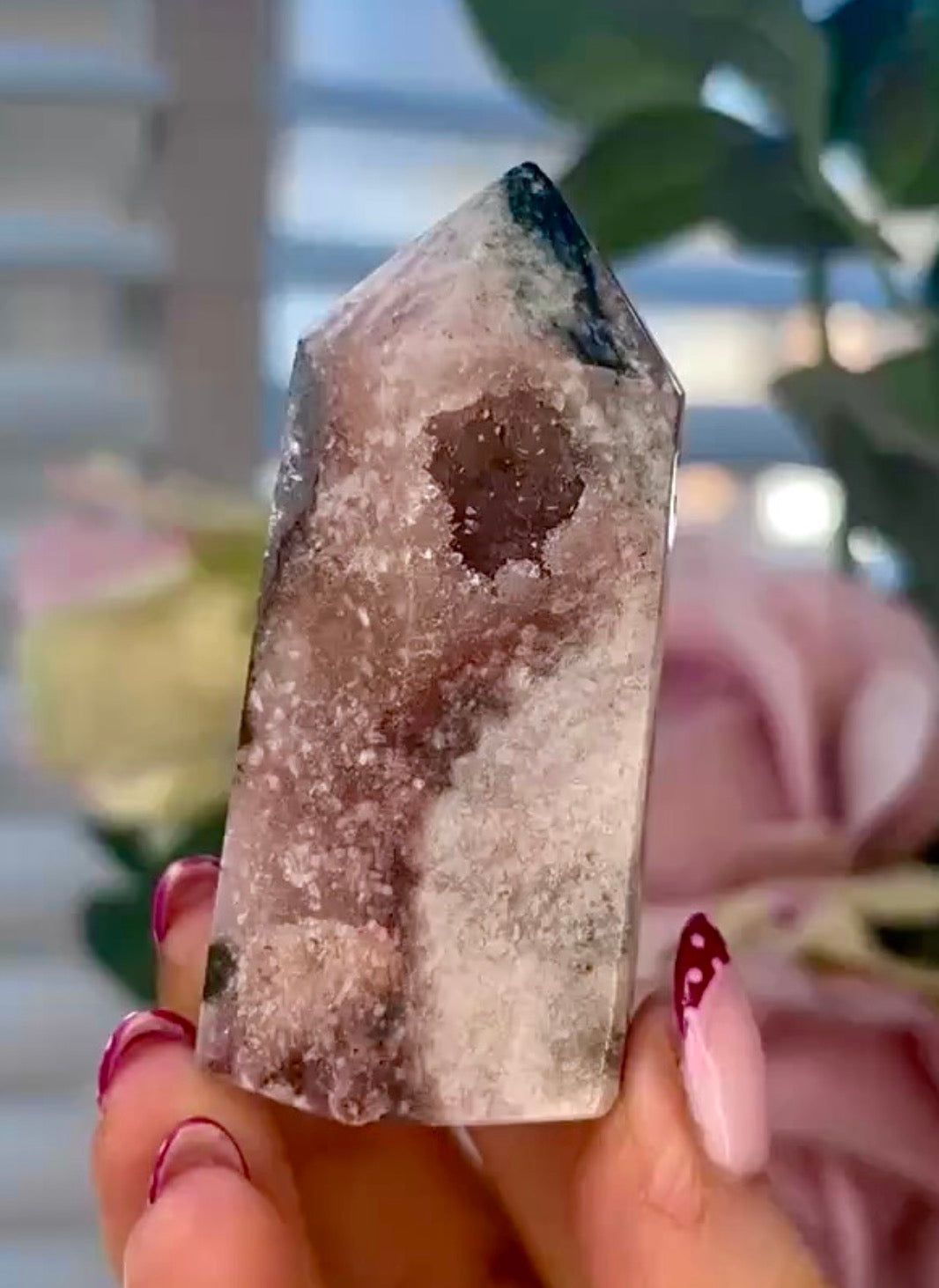 Small Pink amethyst tower