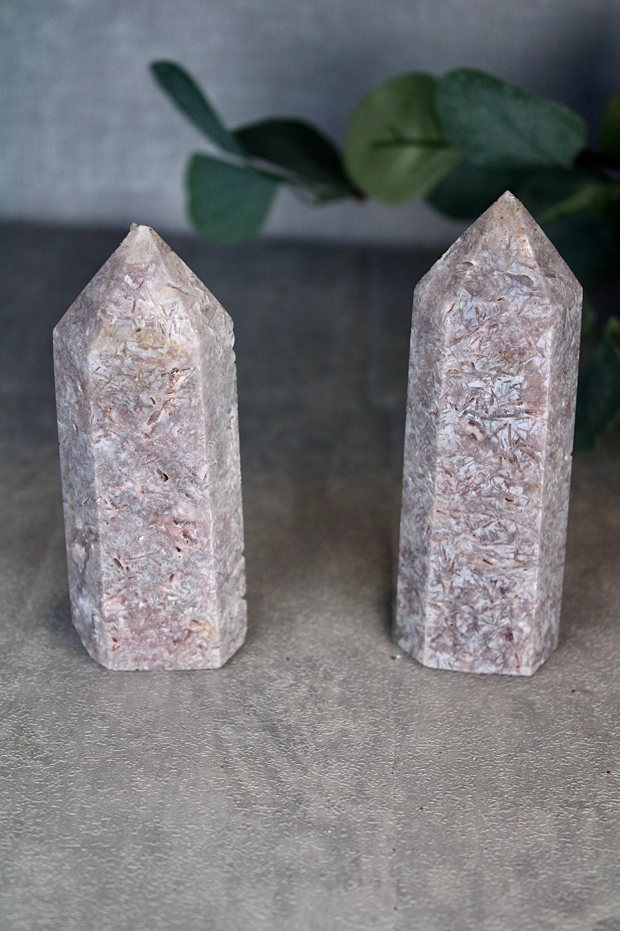 Lavender, rutile, pink amethyst towers from brazil