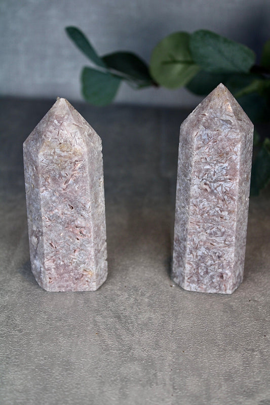 Lavender, rutile, pink amethyst towers from brazil