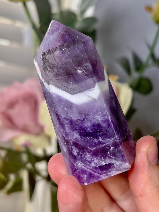 High grade, Dream amethyst tower with dentric slight damage to top (discount added)