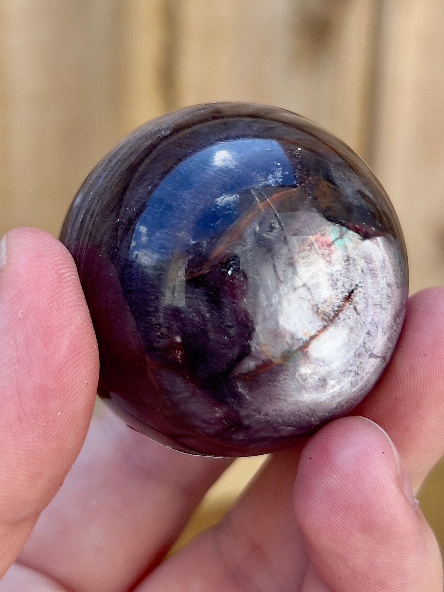 Gemmy lepidolite sphere