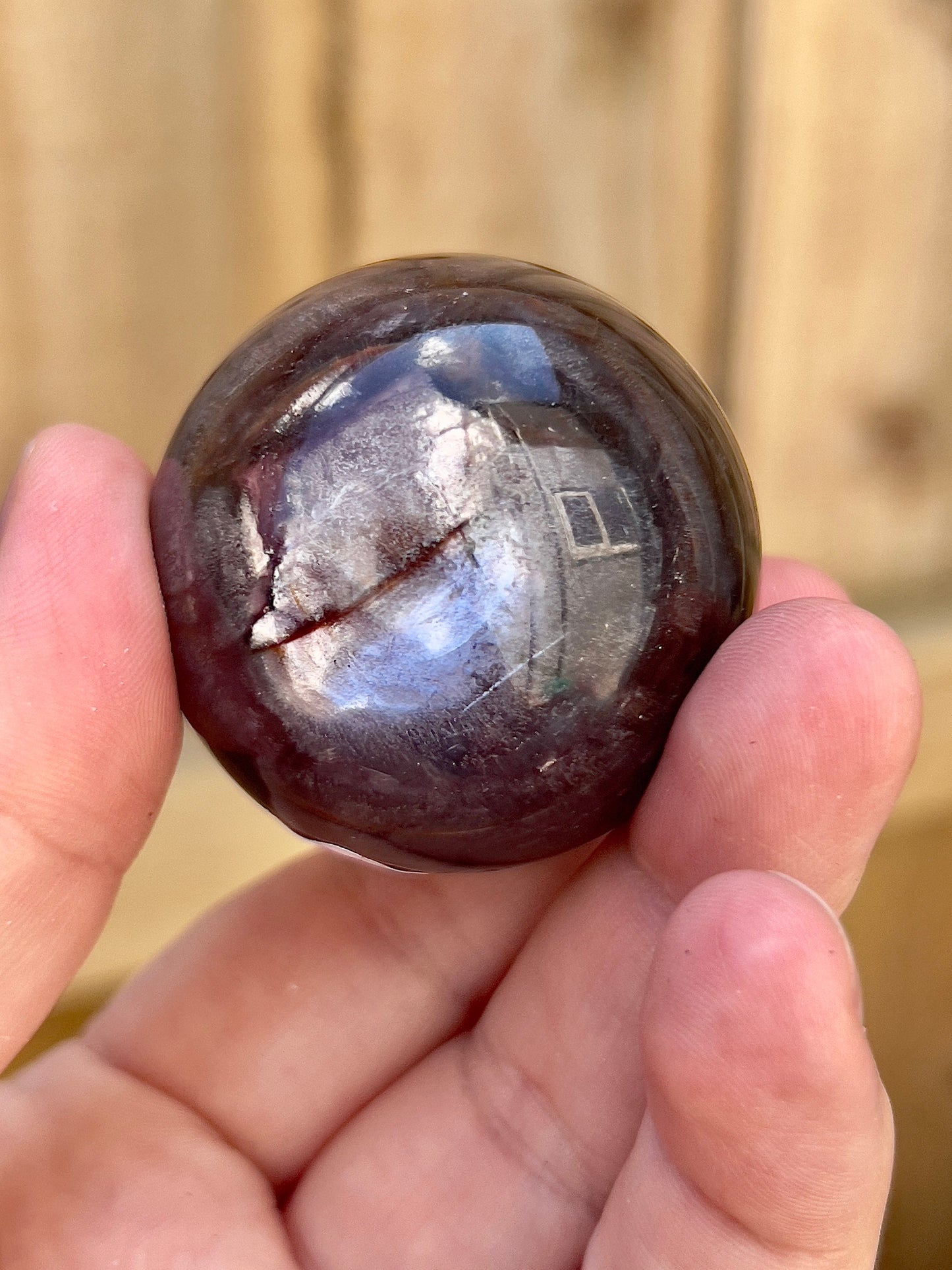Gemmy lepidolite sphere