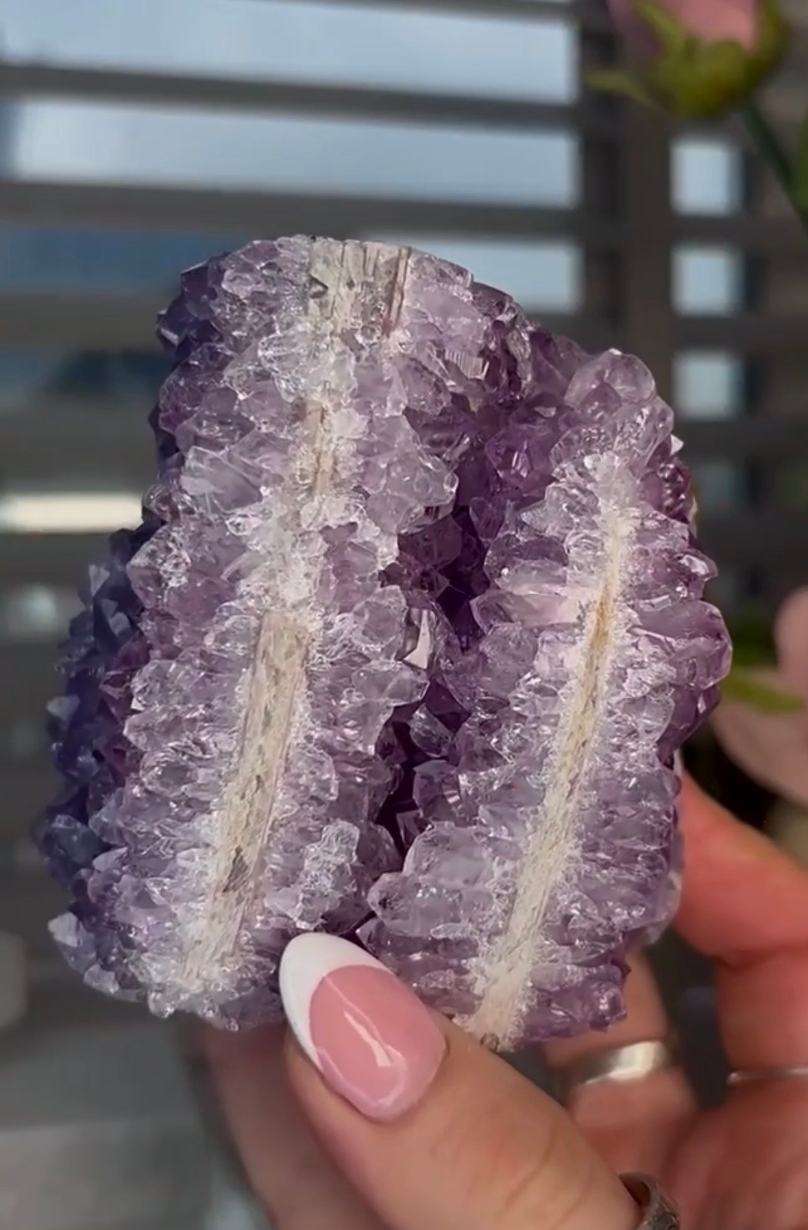 High quality, unique purple amethyst cutbase