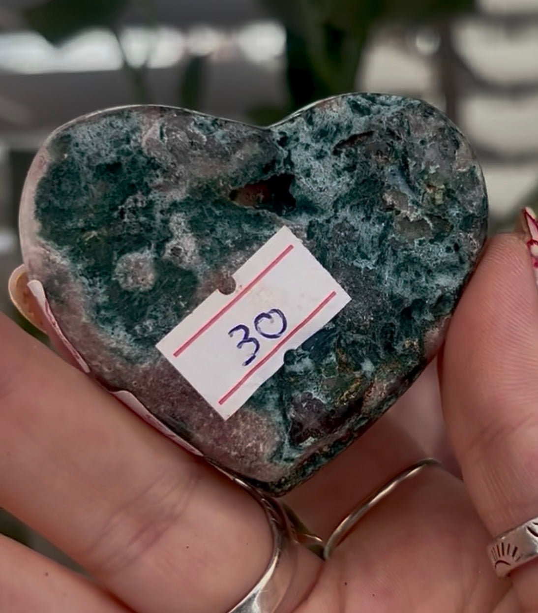 Hq, Mini pink amethyst heart - comes with stand
