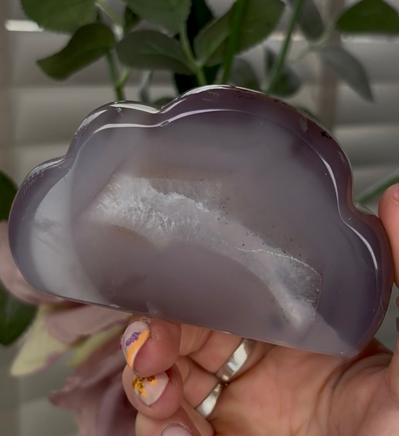 Beautiful, high grade, agate cloud with druzy