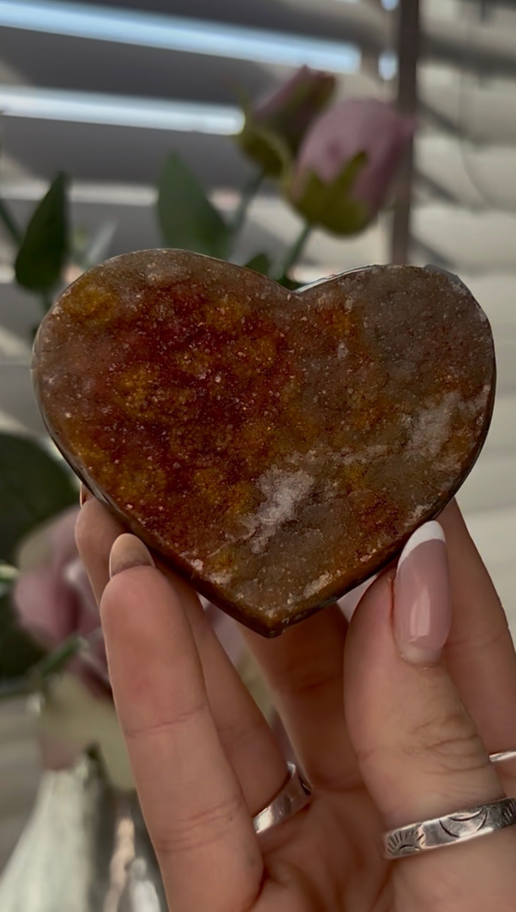 Uruguay amethyst heart - comes with stand