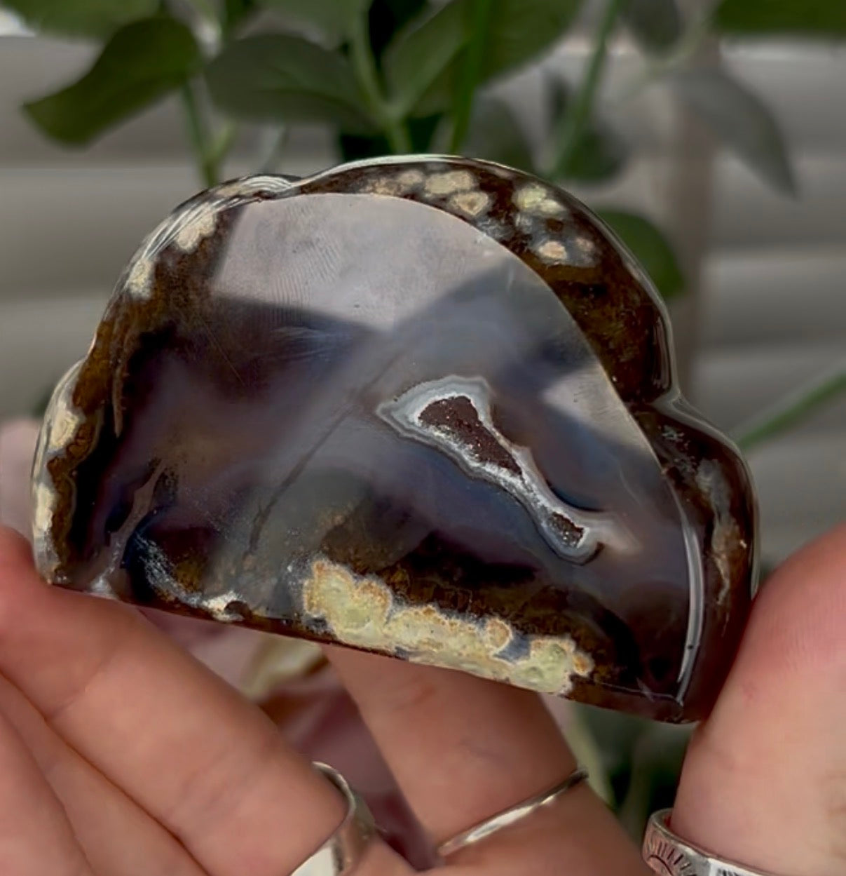 Beautiful, high grade, agate cloud with druzy