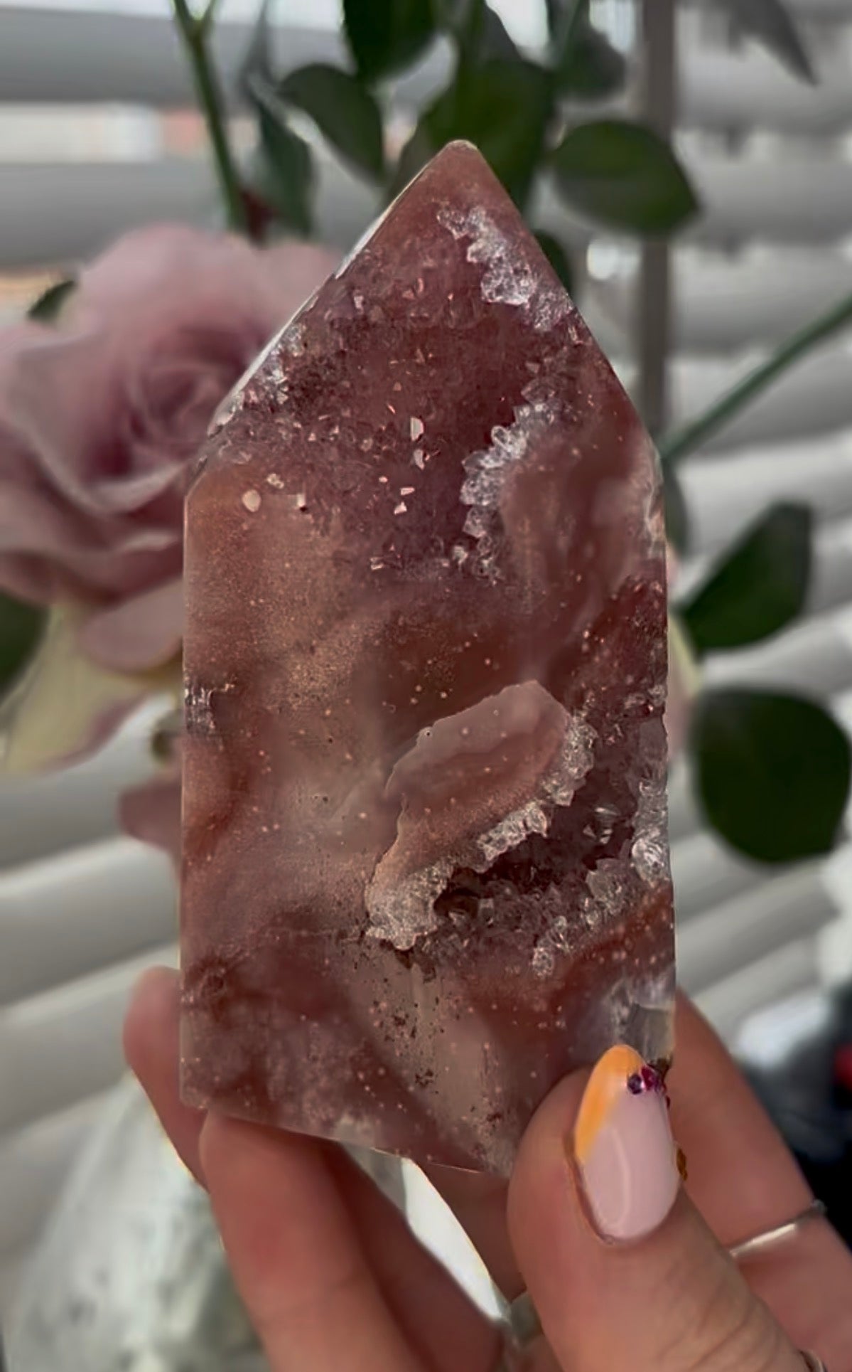 Beautiful, high quality, Pink amethyst tower