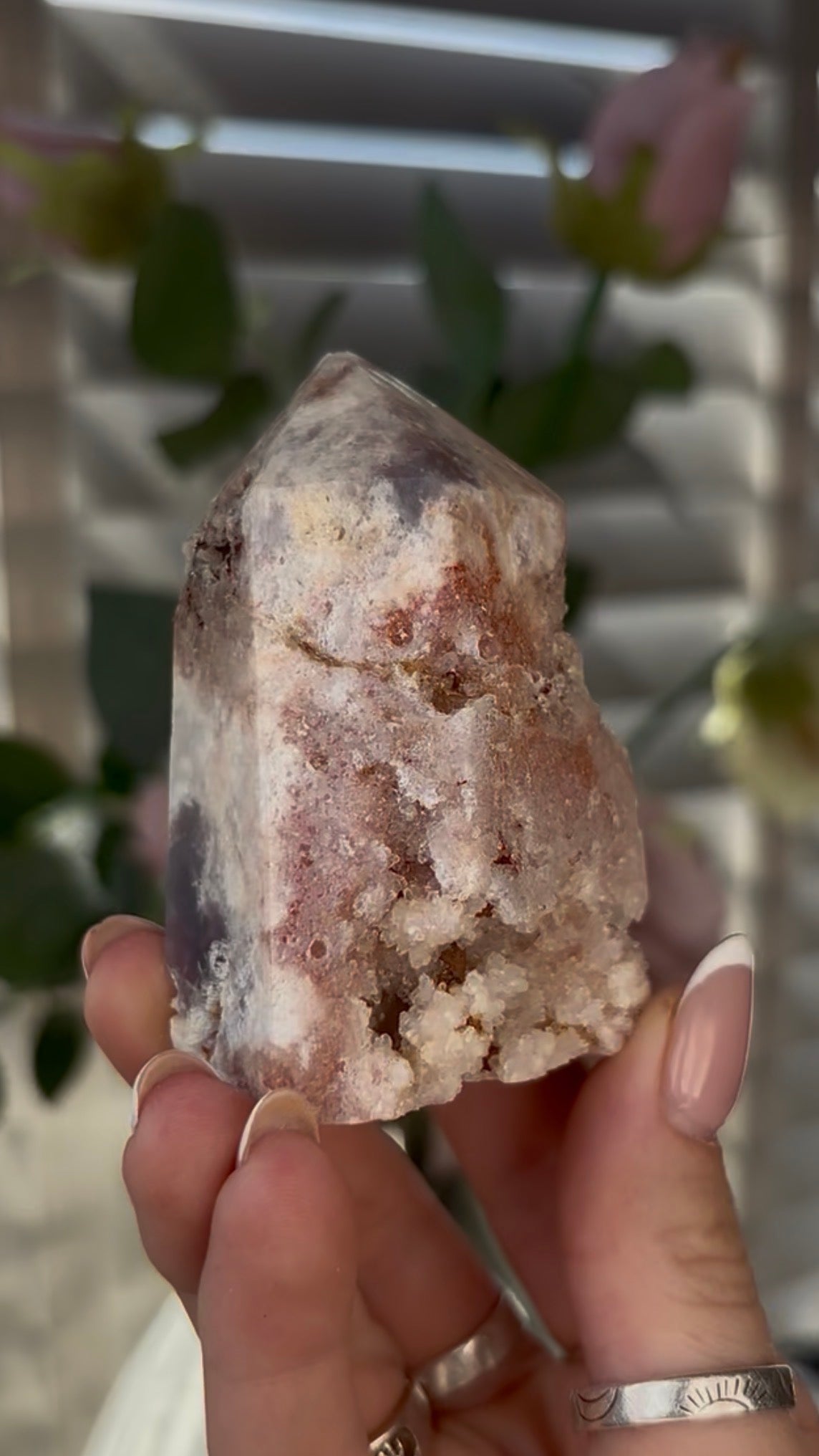 Beautiful, chunky Pink amethyst tower 7.2cm(h) by 4.5cm(w)