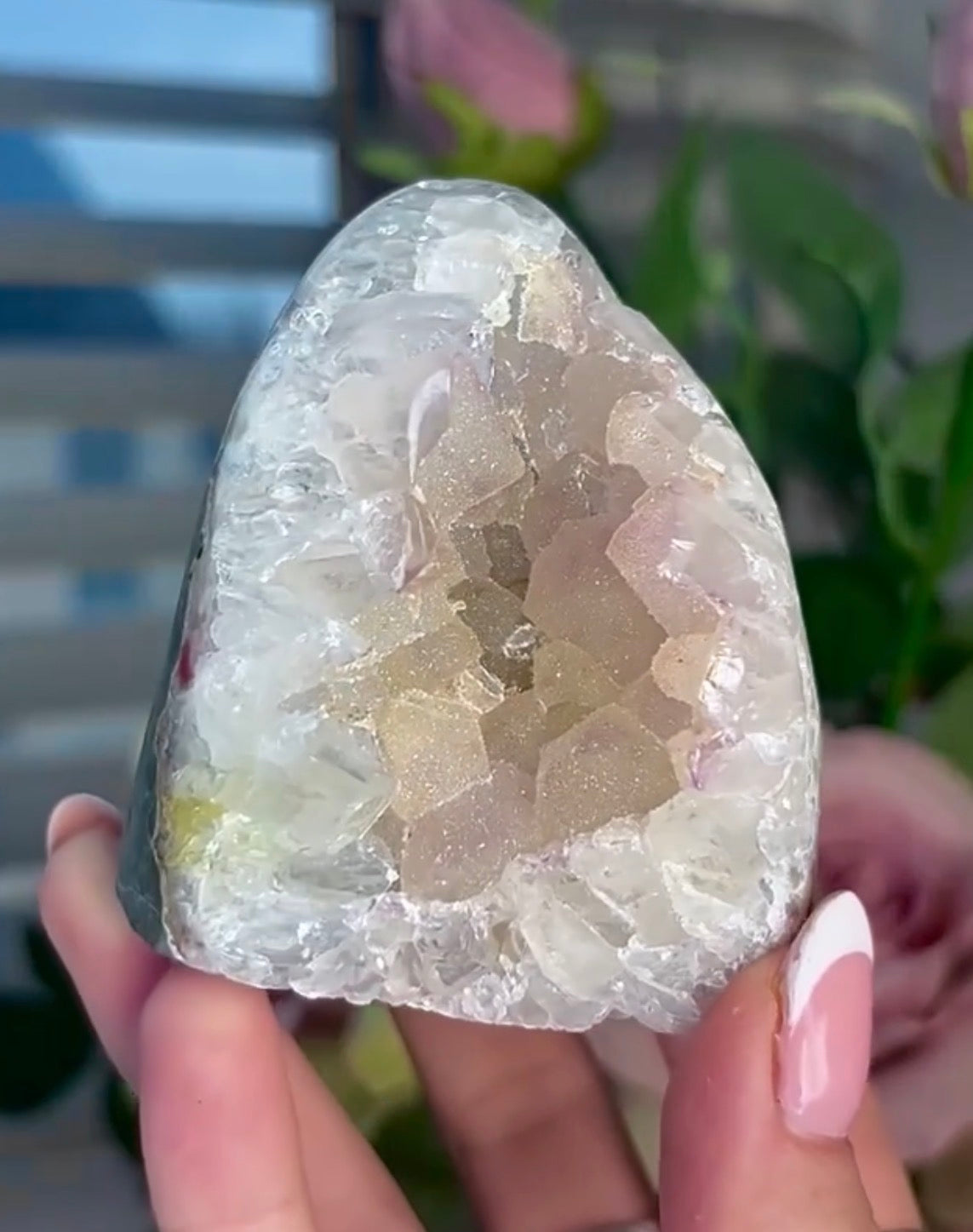 Hugh quality, light Lemon, sugar, Rainbow amethyst cutbase