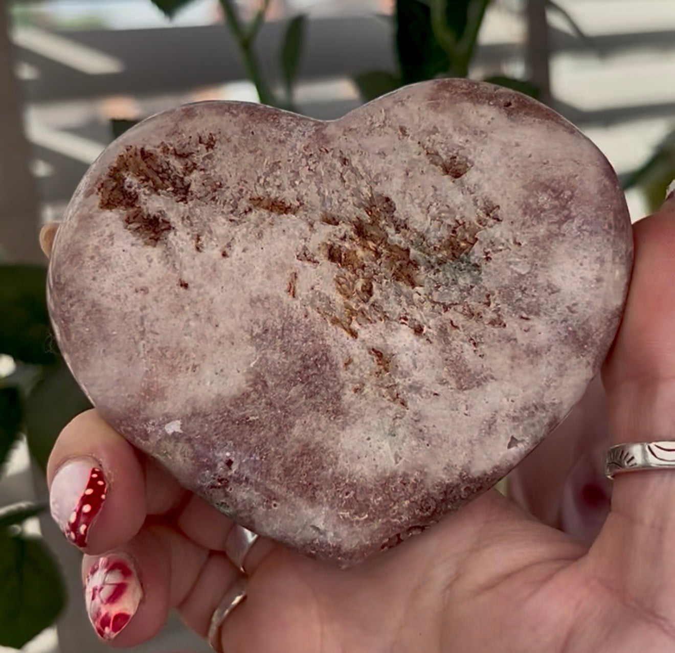 pink amethyst heart - comes with stand 9.2cm