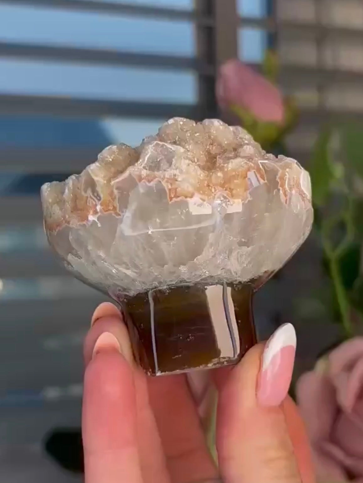 High quality, citrus toned, rainbow amethyst, mushroom, cupcake