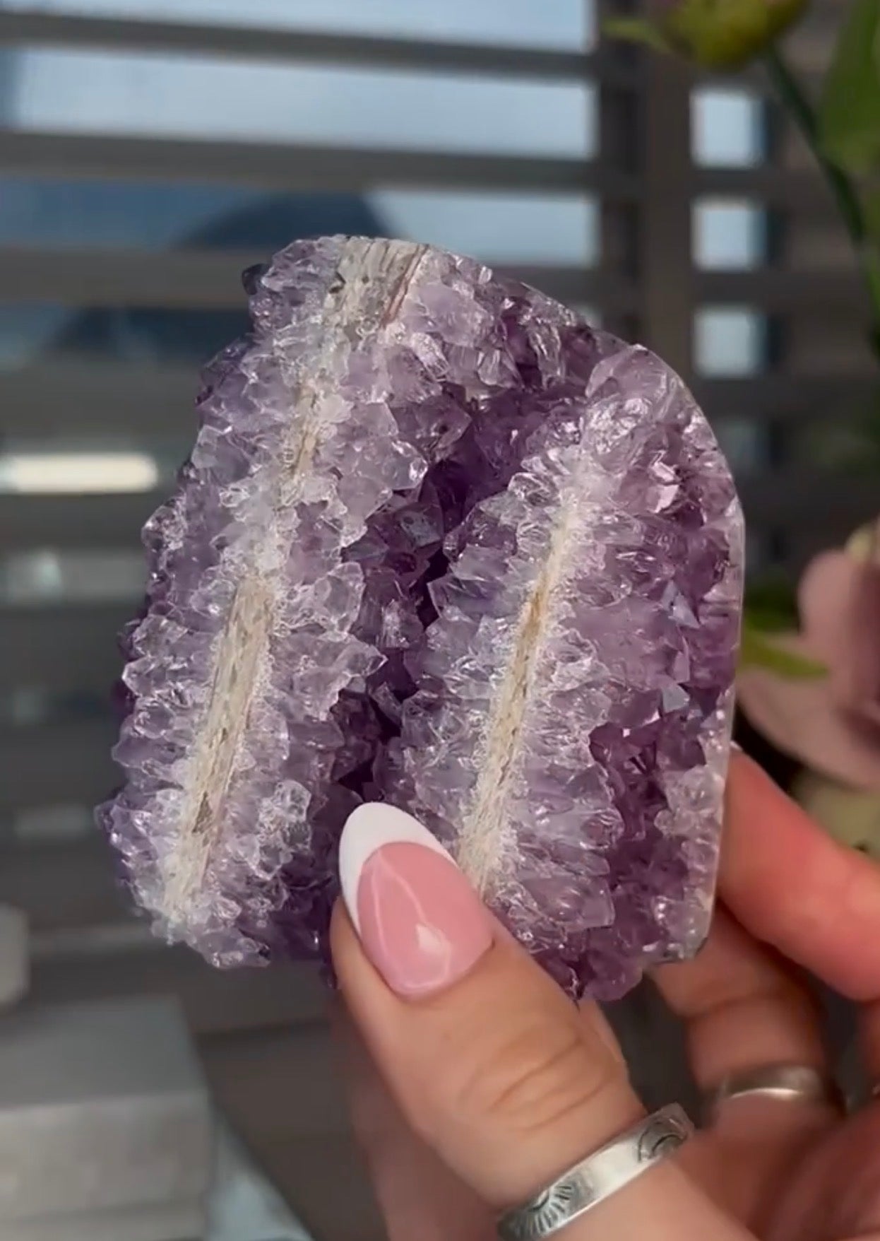 High quality, unique purple amethyst cutbase