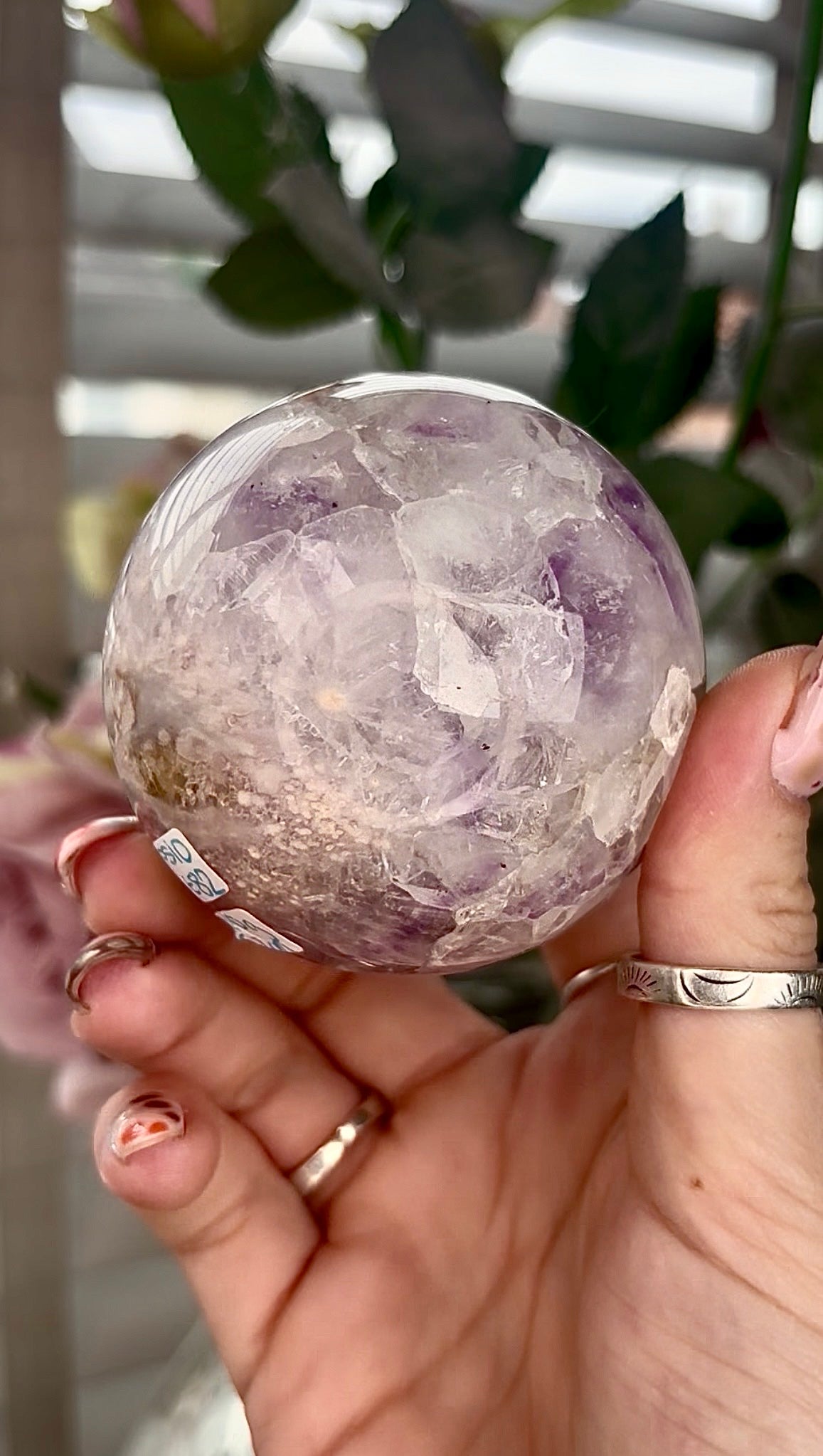 Amethyst Flower agate sphere 410g