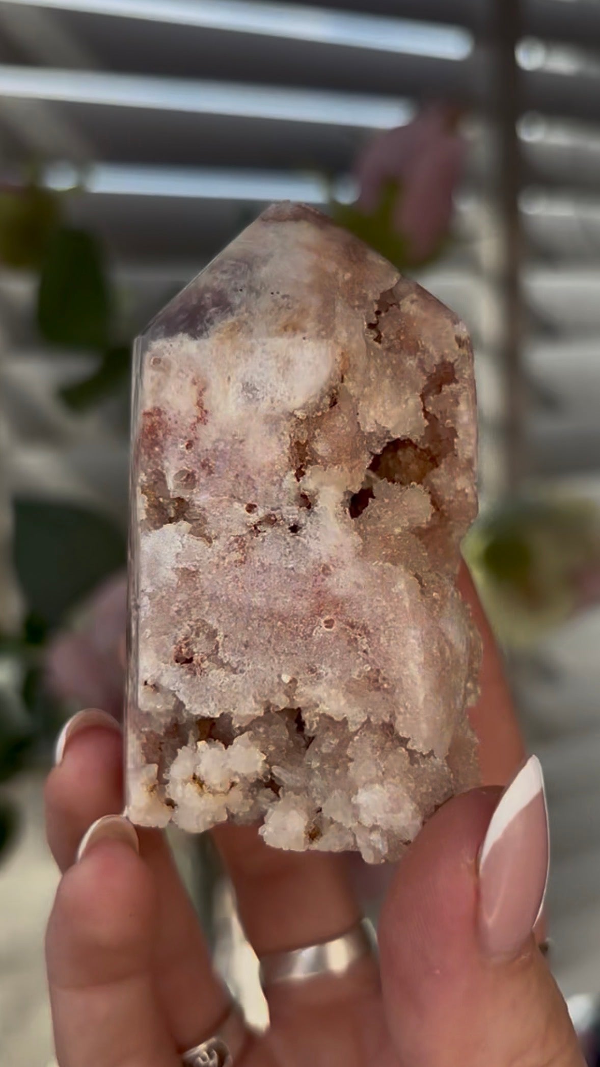 Beautiful, chunky Pink amethyst tower 7.2cm(h) by 4.5cm(w)