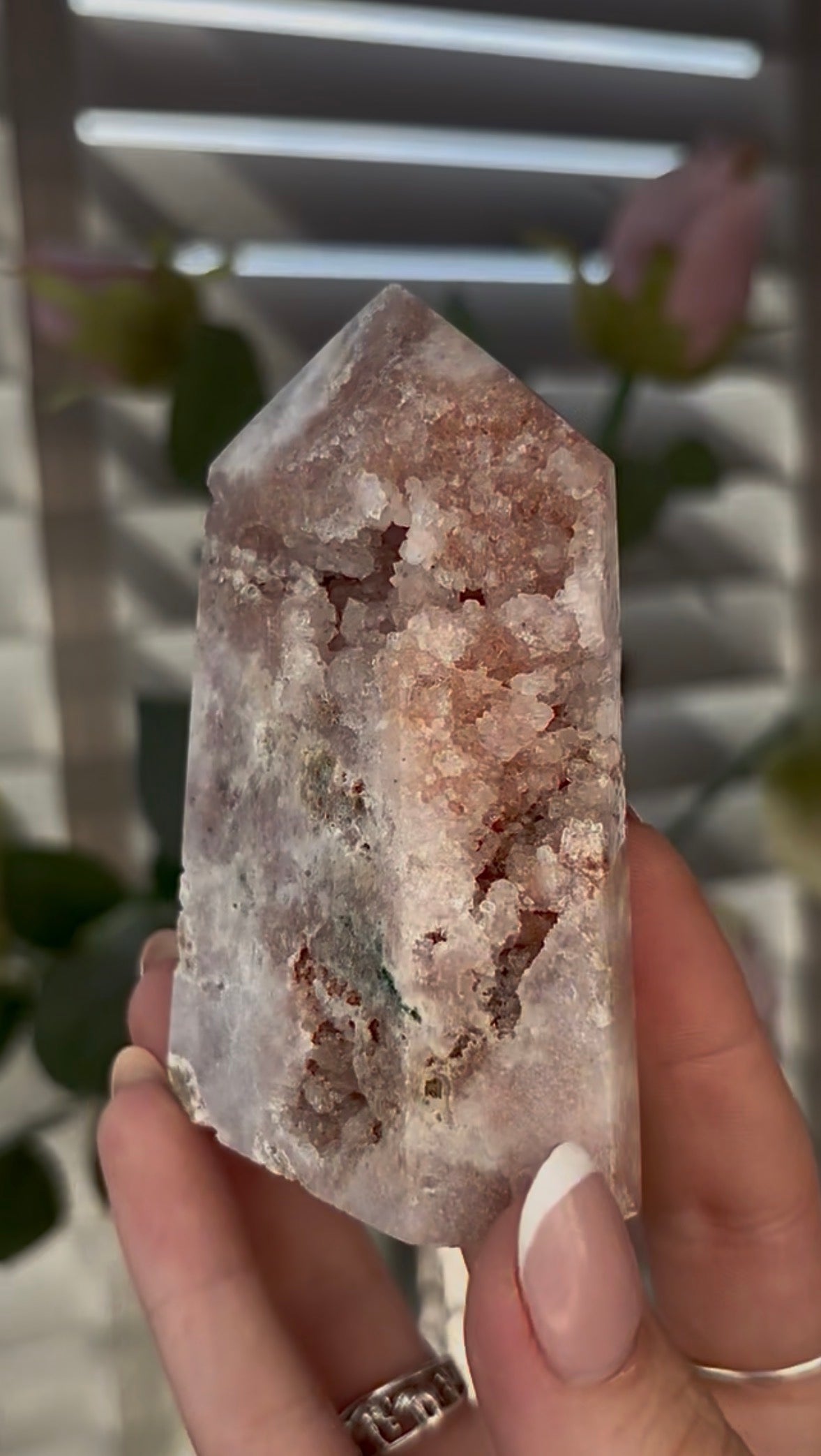 Beautiful, Pink amethyst tower 9cm(h) by 6cm(w)