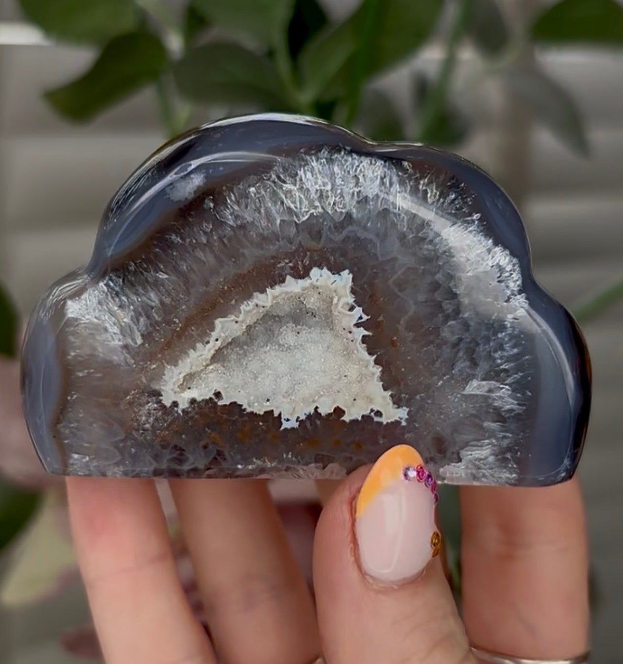 Beautiful, high grade, agate cloud with druzy