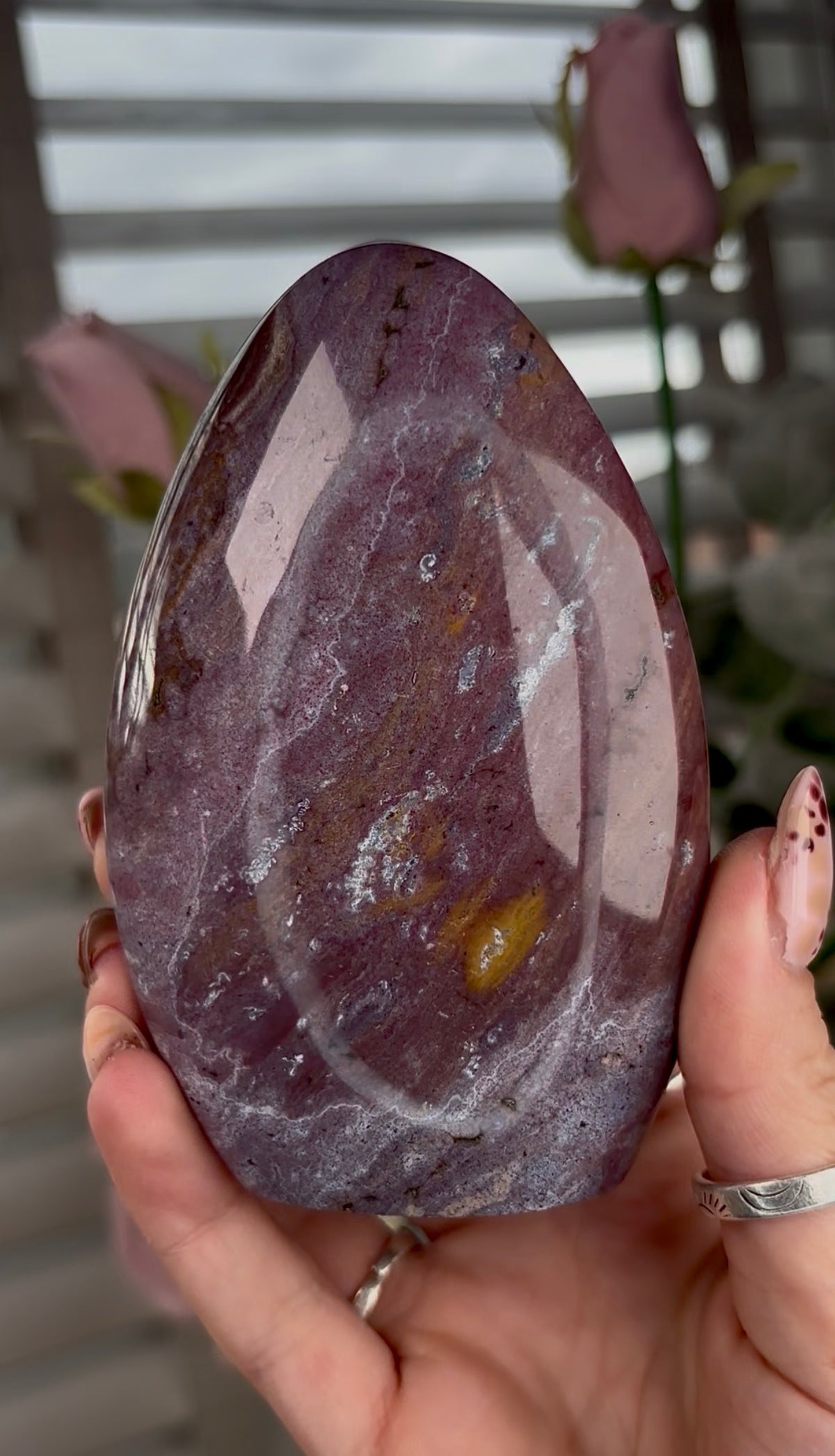 High quality, pastel pink/purple ocean jasper Freeform