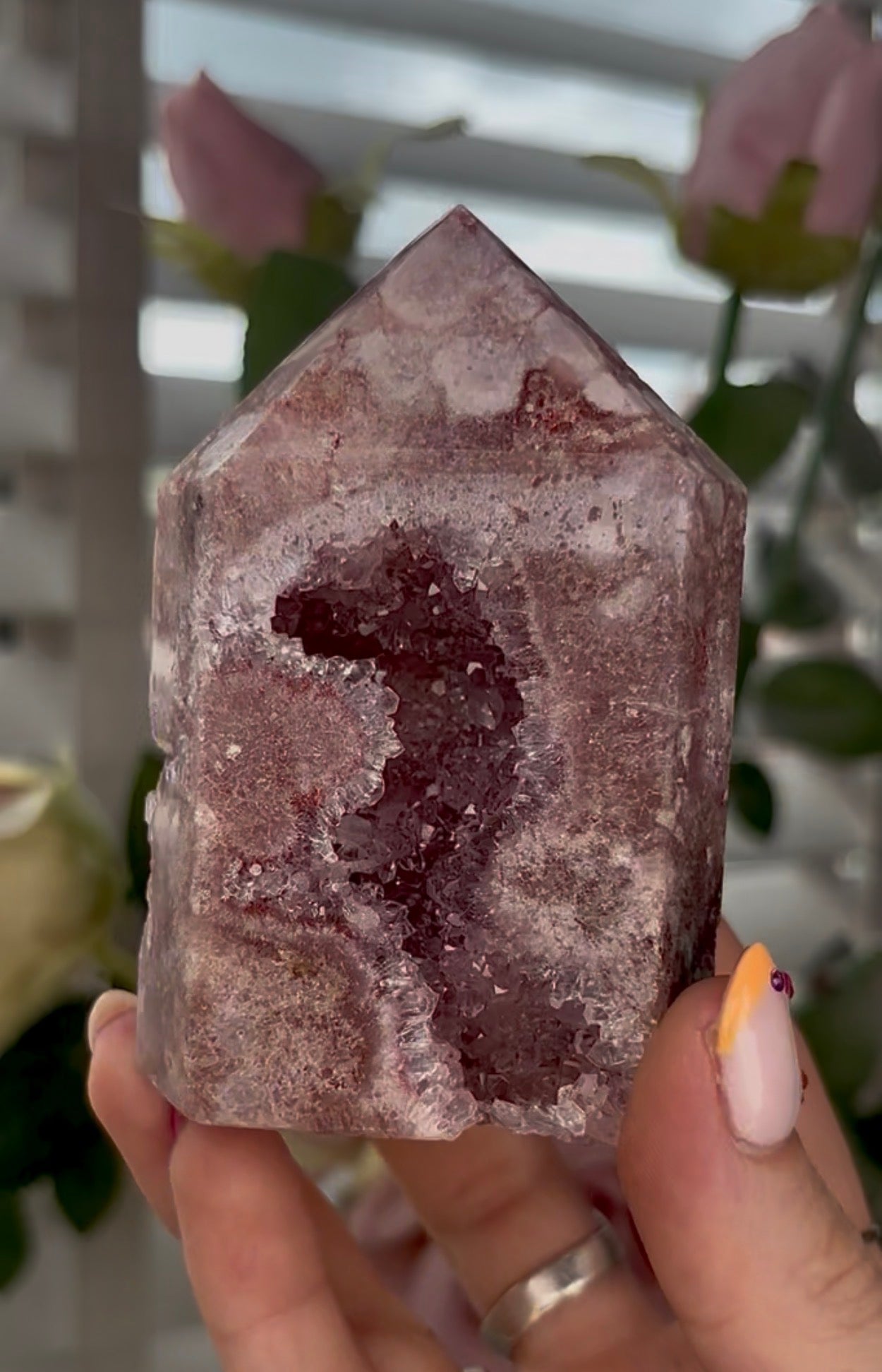 Pretty, Pink amethyst tower