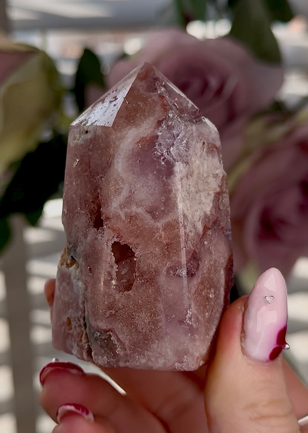 Hq High quality Pink amethyst tower