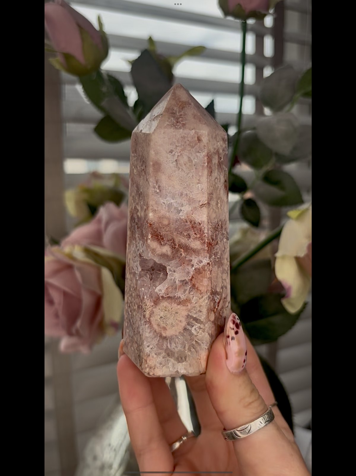 Incredible, High grade, pink amethyst, tower in deep pink tones and purple quartz, druzy & flower formations