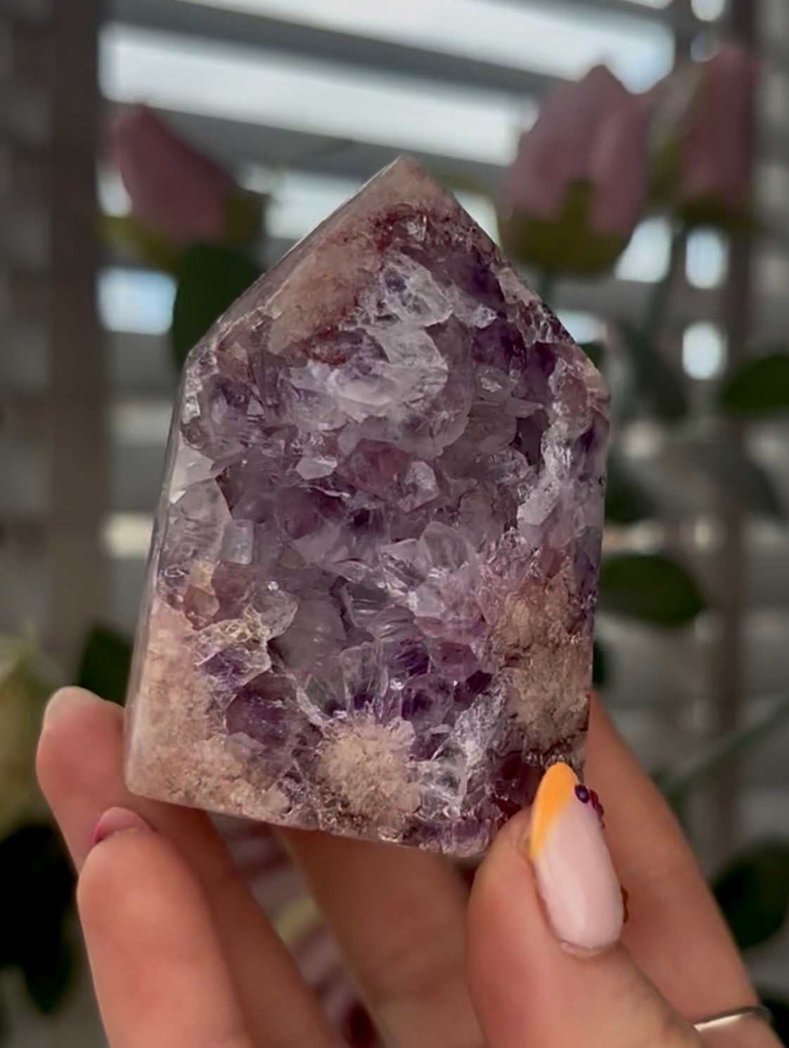 Beautiful, high quality, Pink amethyst tower