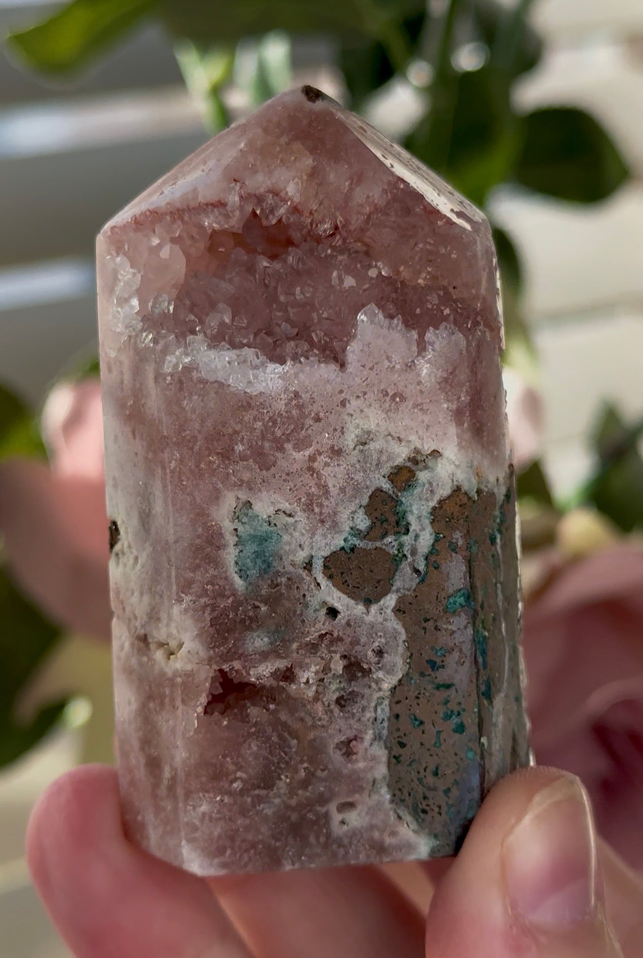Small Pink amethyst tower