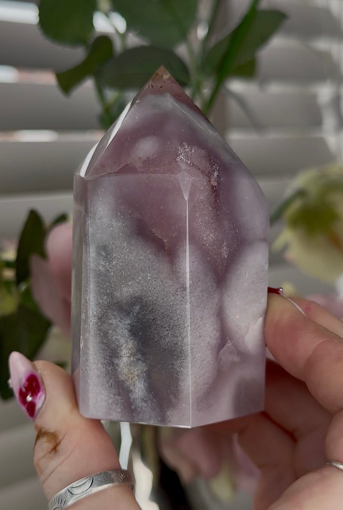 High quality Pink amethyst tower 9cm(h) 5cm(w)