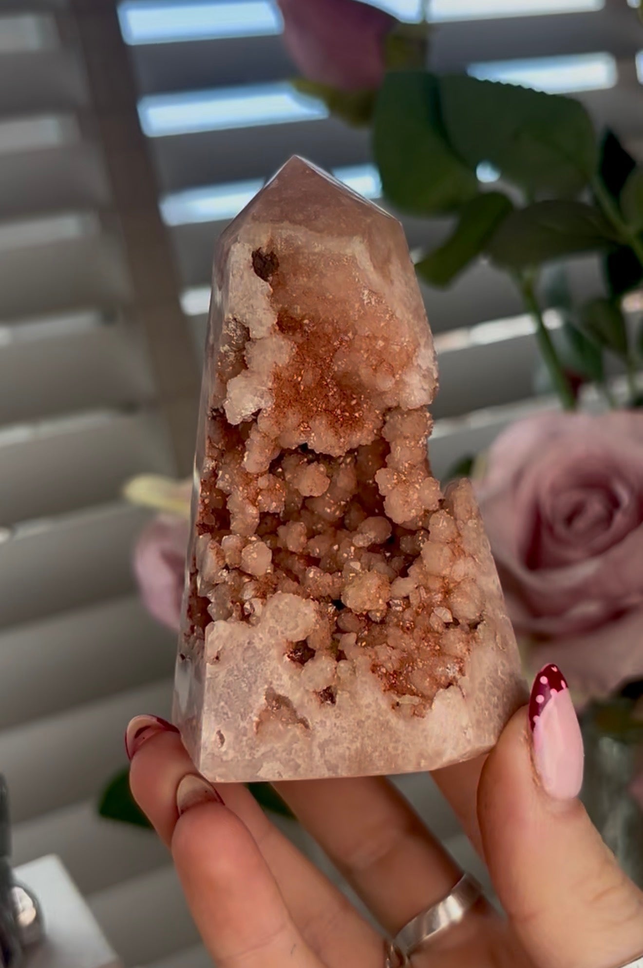 druzy Pink amethyst tower