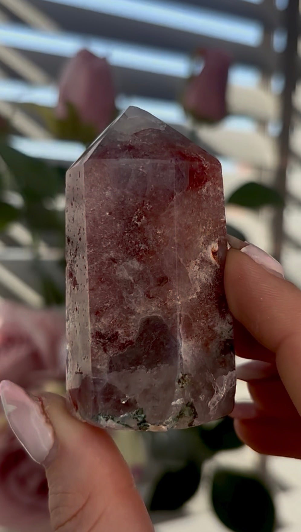 Beautiful, mini Pink amethyst tower