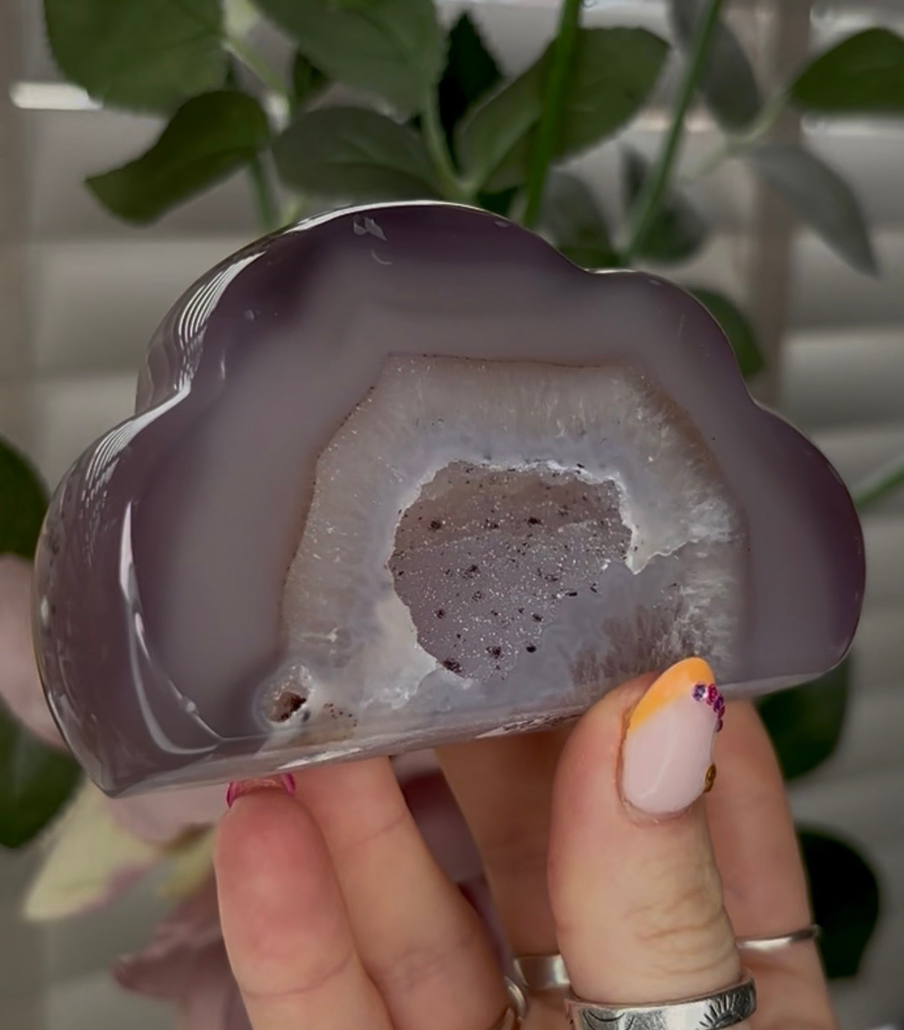 Beautiful, high grade, agate cloud with druzy