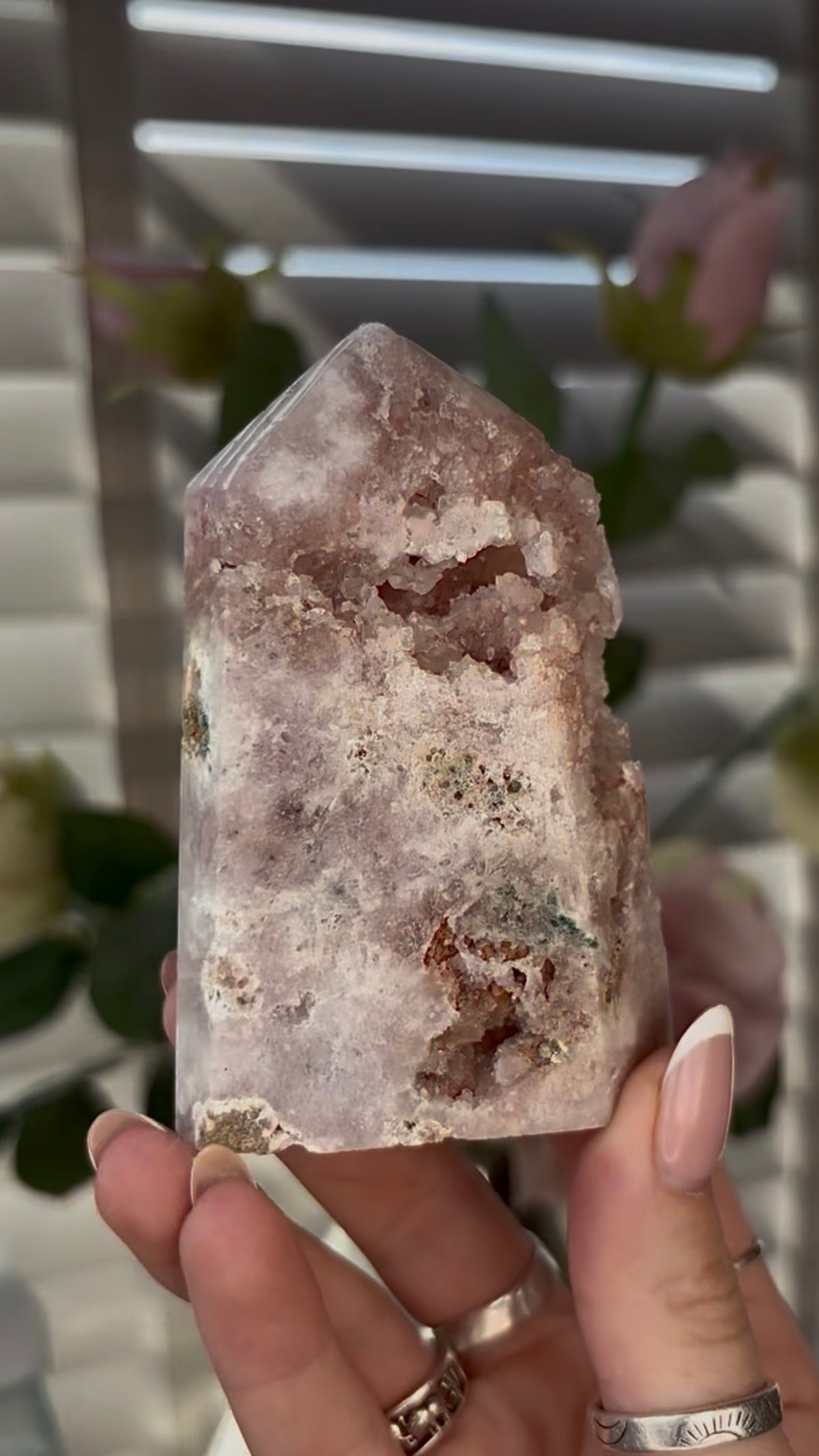 Beautiful, Pink amethyst tower 9cm(h) by 6cm(w)
