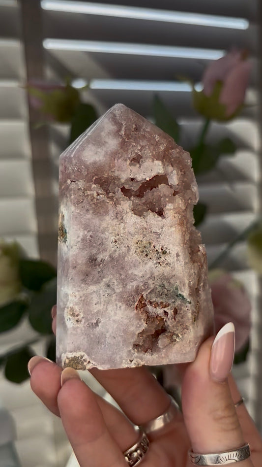 Beautiful, Pink amethyst tower 9cm(h) by 6cm(w)