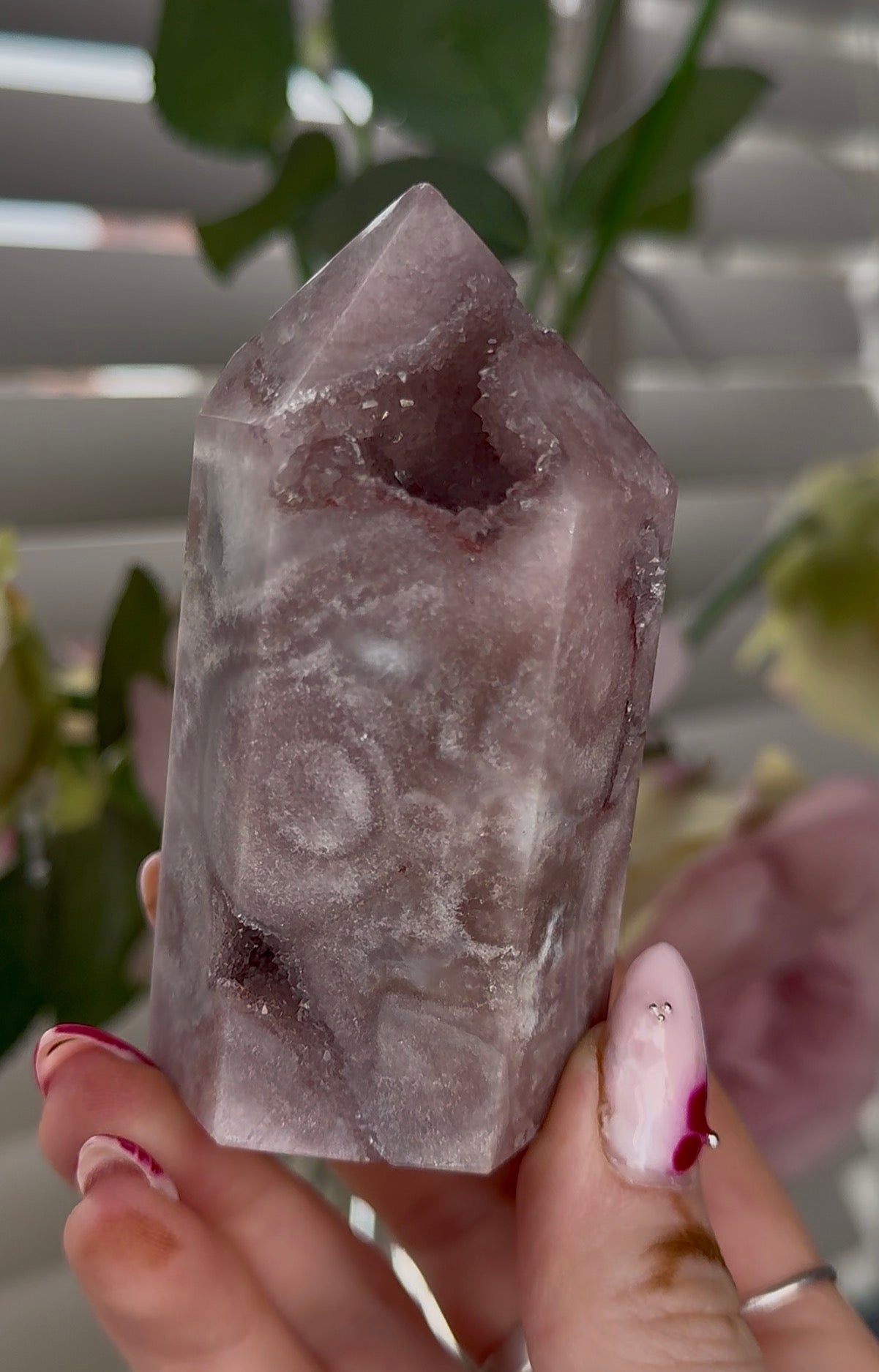 High quality Pink amethyst tower 8.5(h) 4.5(w)