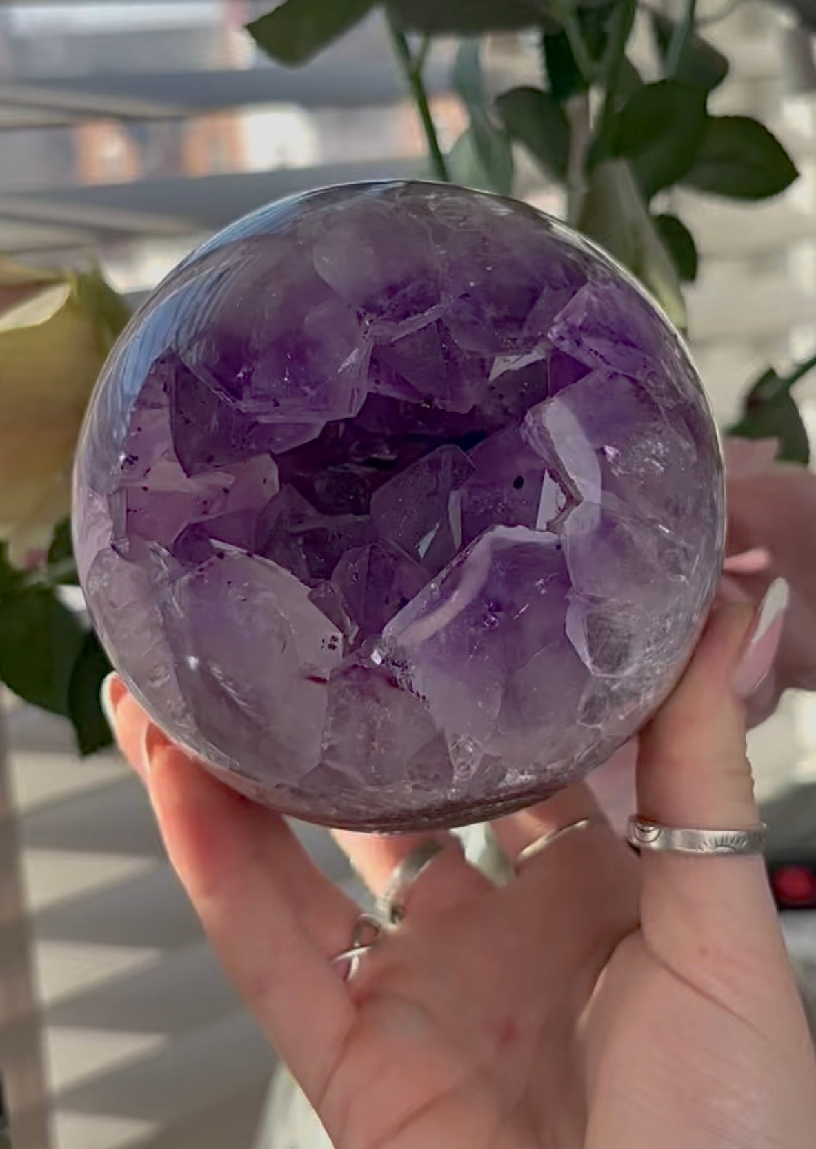 Gorgeous, large, statement amethyst sphere