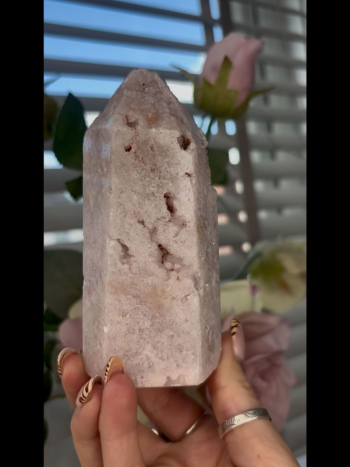 Beautiful, chunky Pink amethyst tower 480g