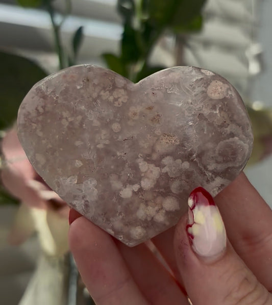 Mini pink amethyst heart - comes with stand