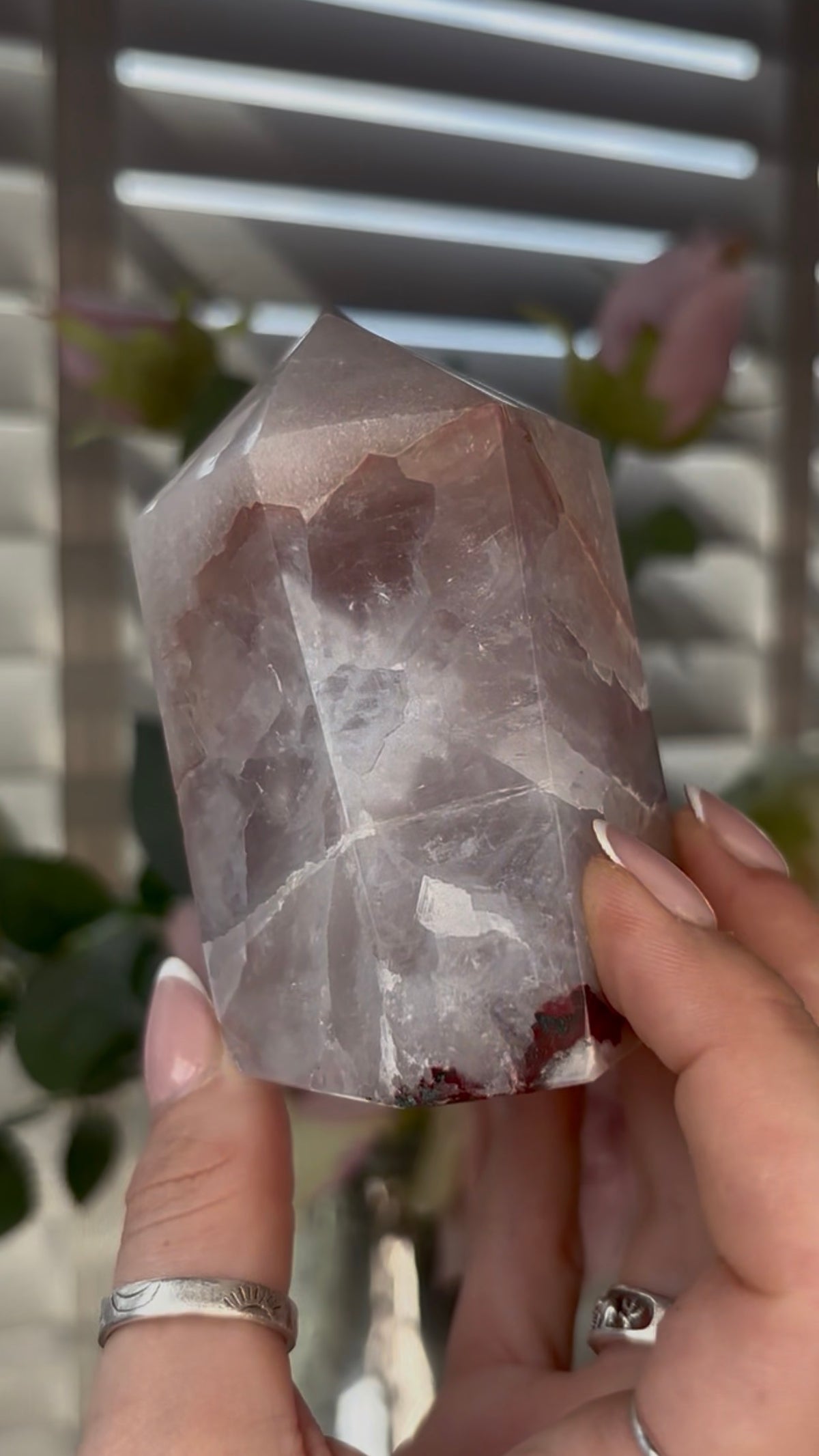 Beautiful, Pink amethyst tower 9cm(h) by 8cm(w)