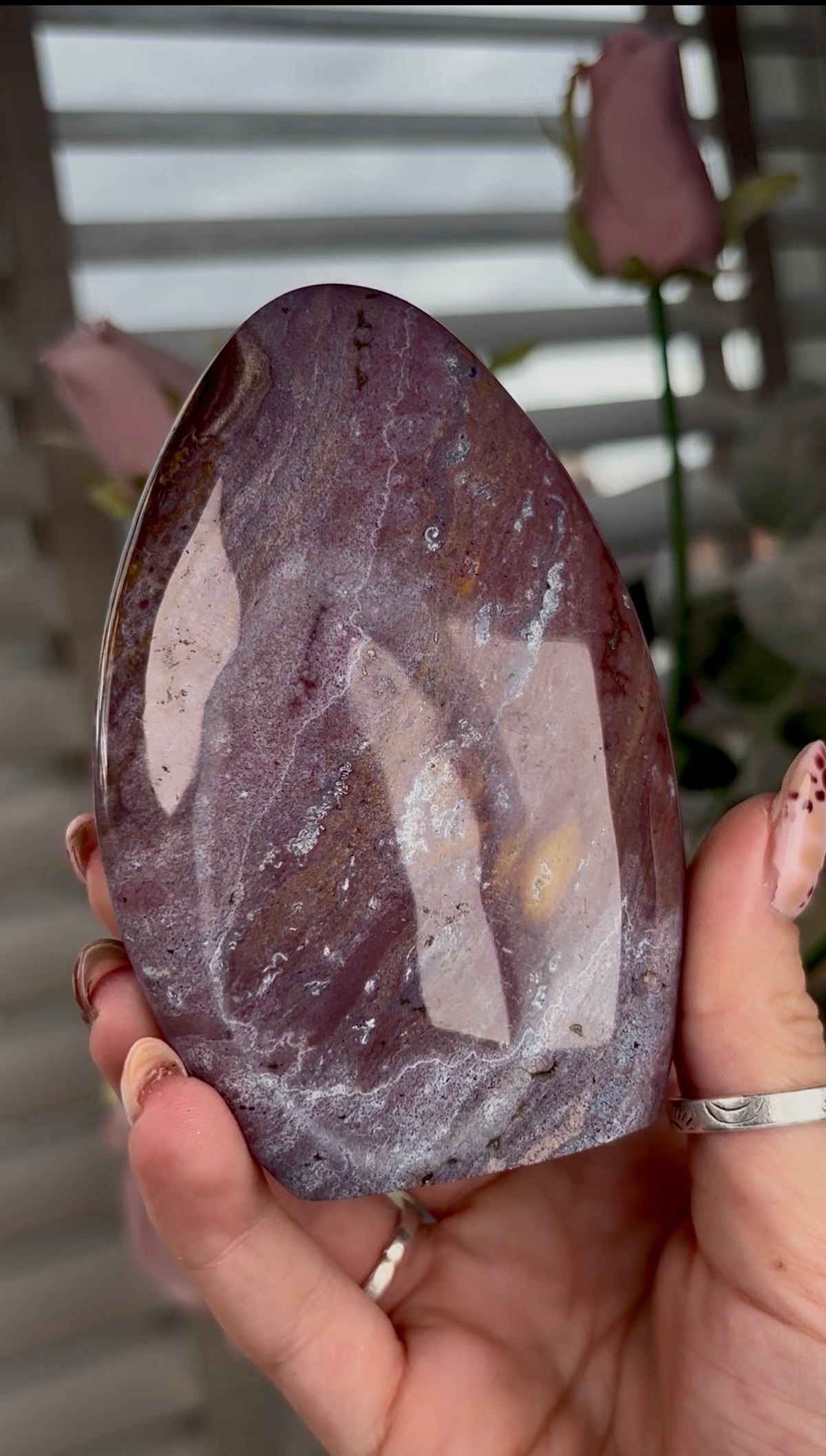 High quality, pastel pink/purple ocean jasper Freeform