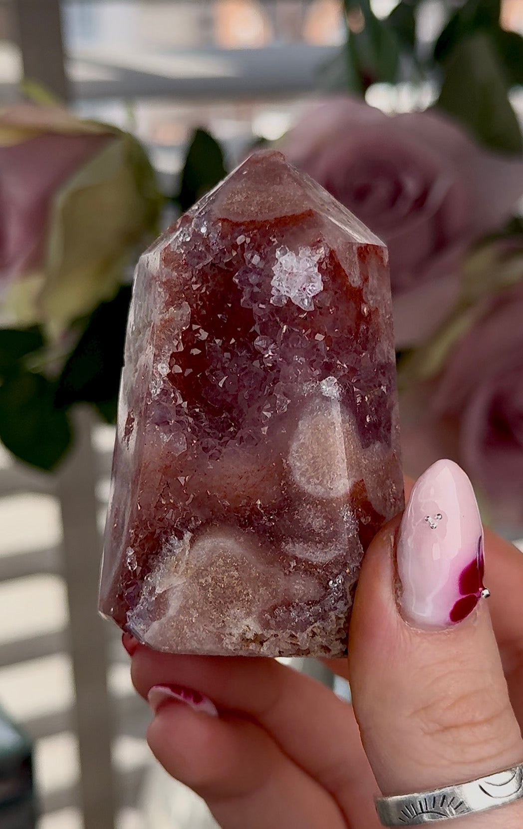 Hq High quality Pink amethyst tower