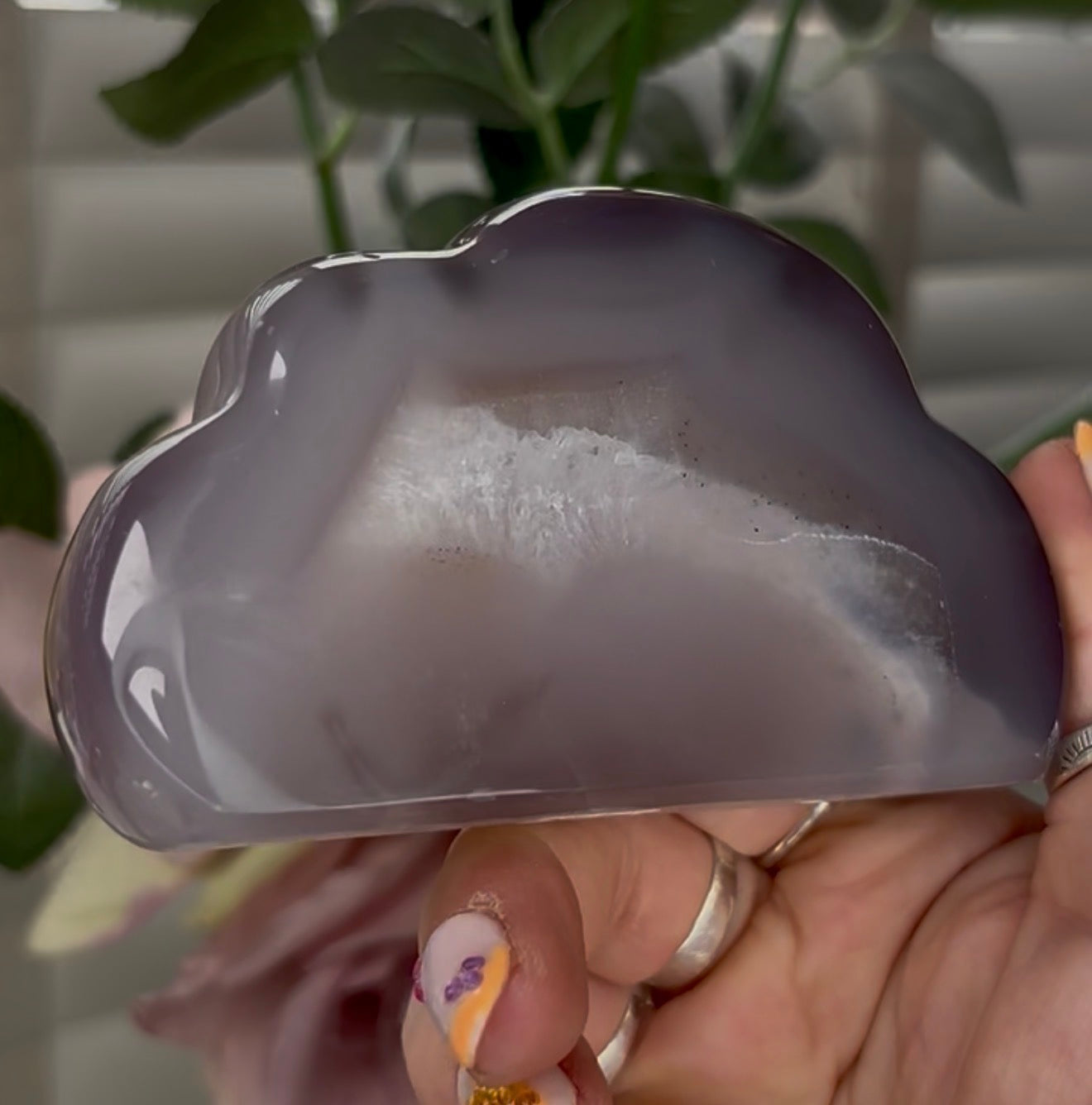 Beautiful, high grade, agate cloud with druzy