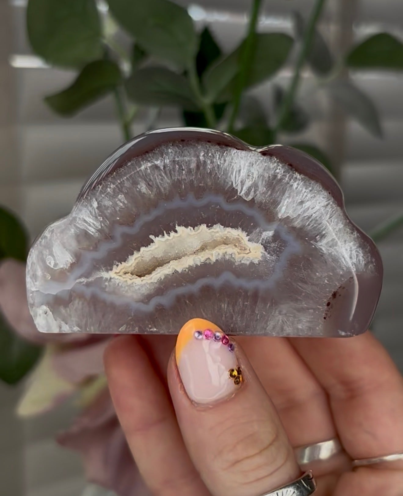 Beautiful, high grade, agate cloud with druzy