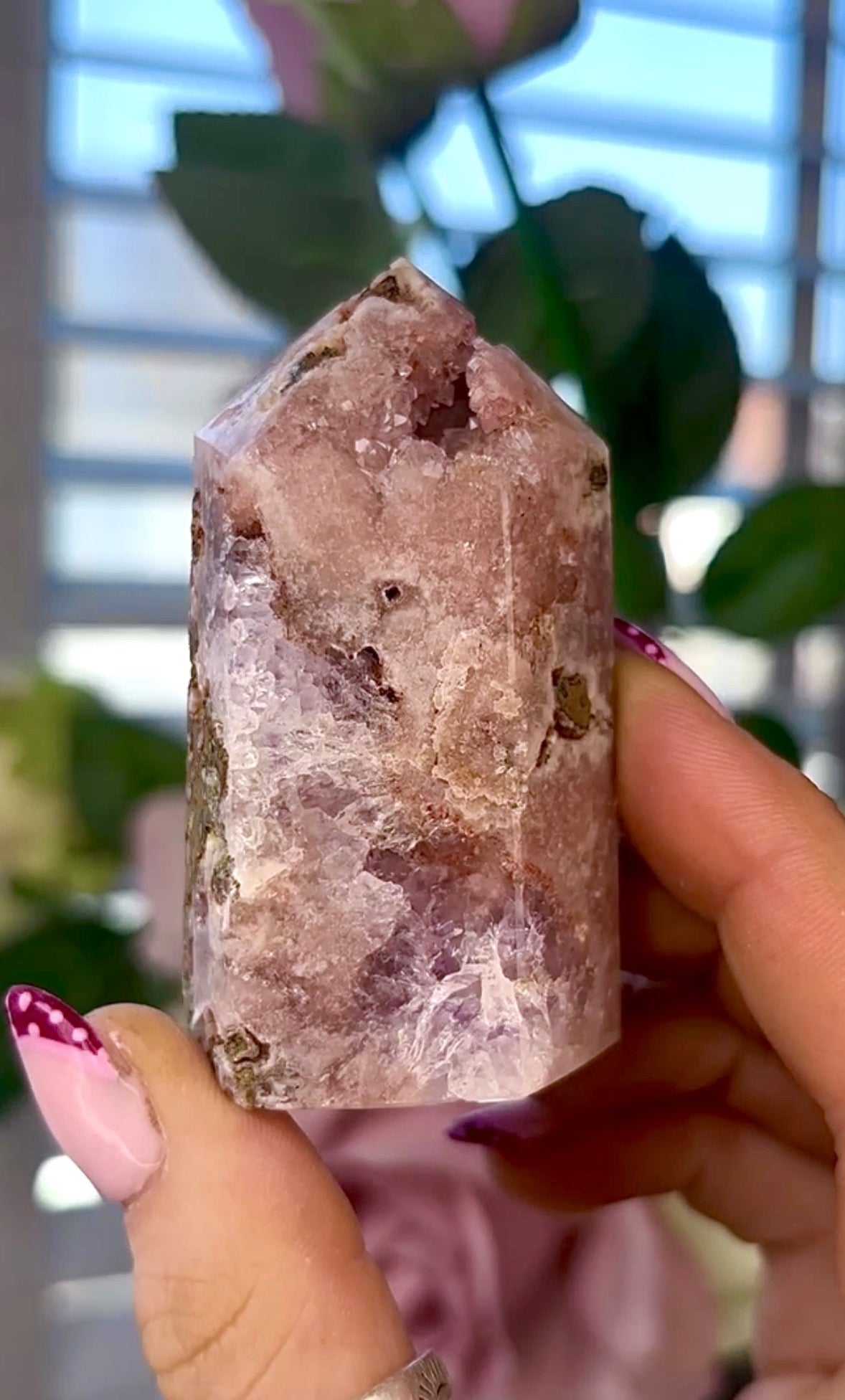 Small Pink amethyst tower