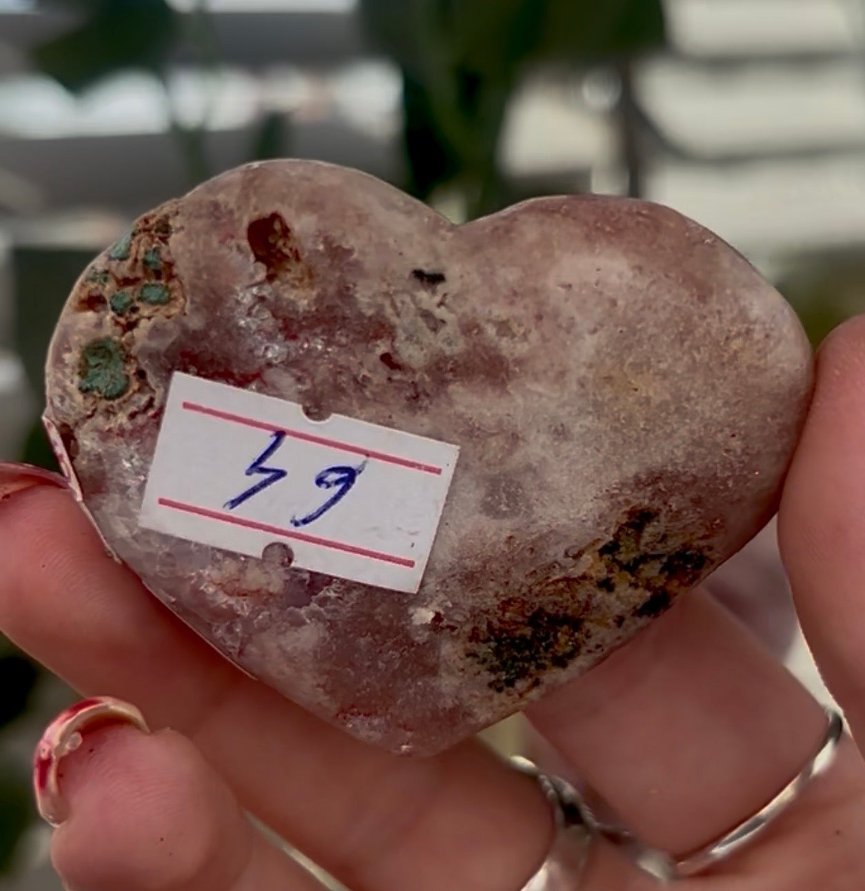 Hq, Mini pink amethyst heart - comes with stand