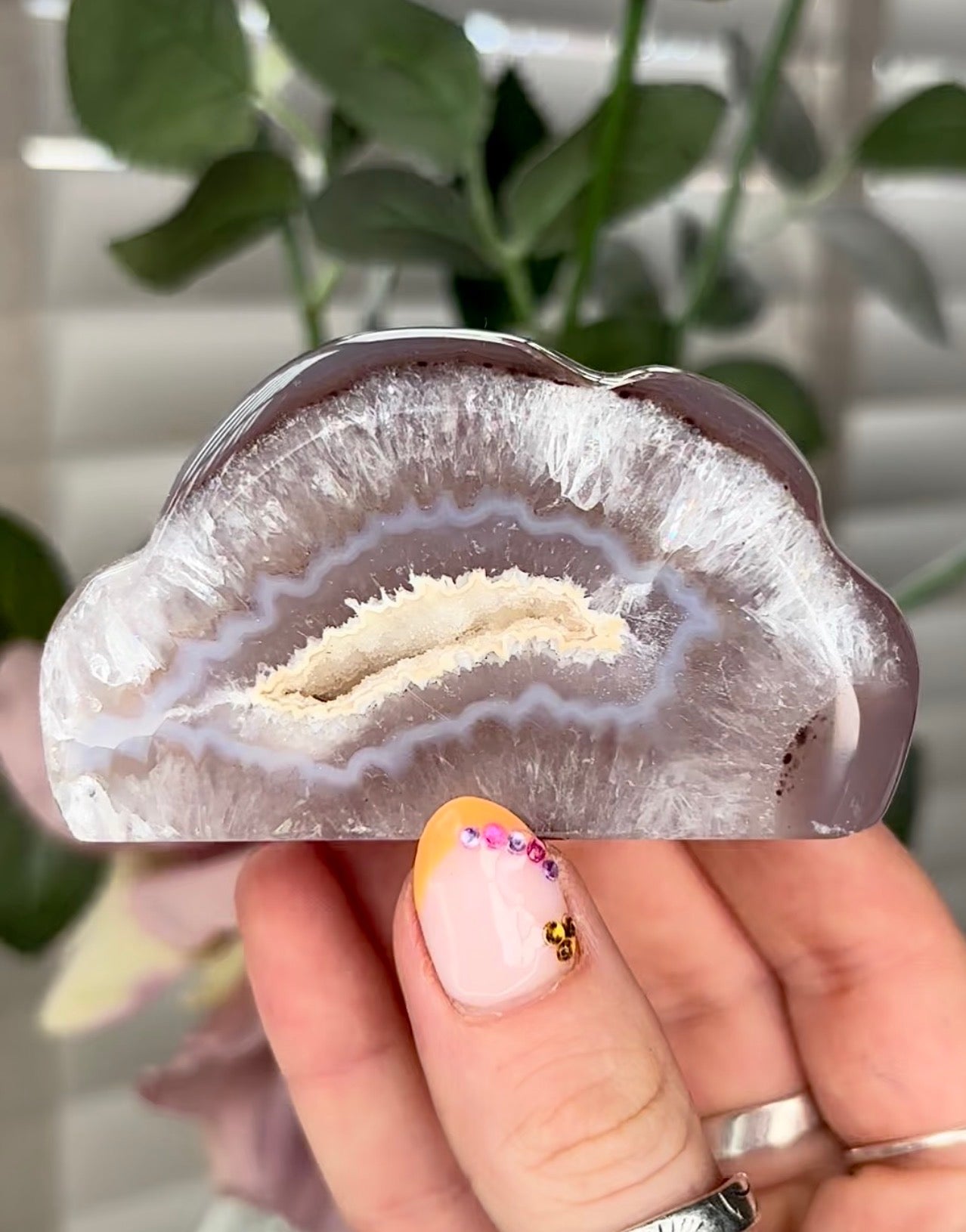 Beautiful, high grade, agate cloud with druzy