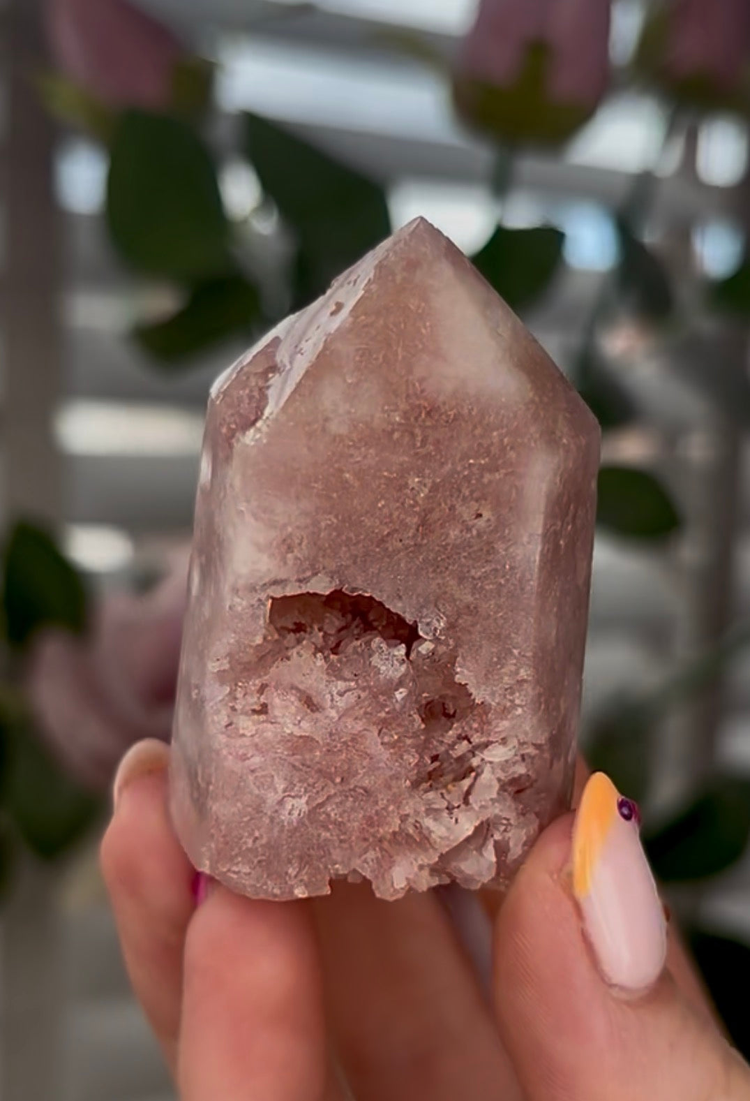 Mini, Beautiful, Pink amethyst tower