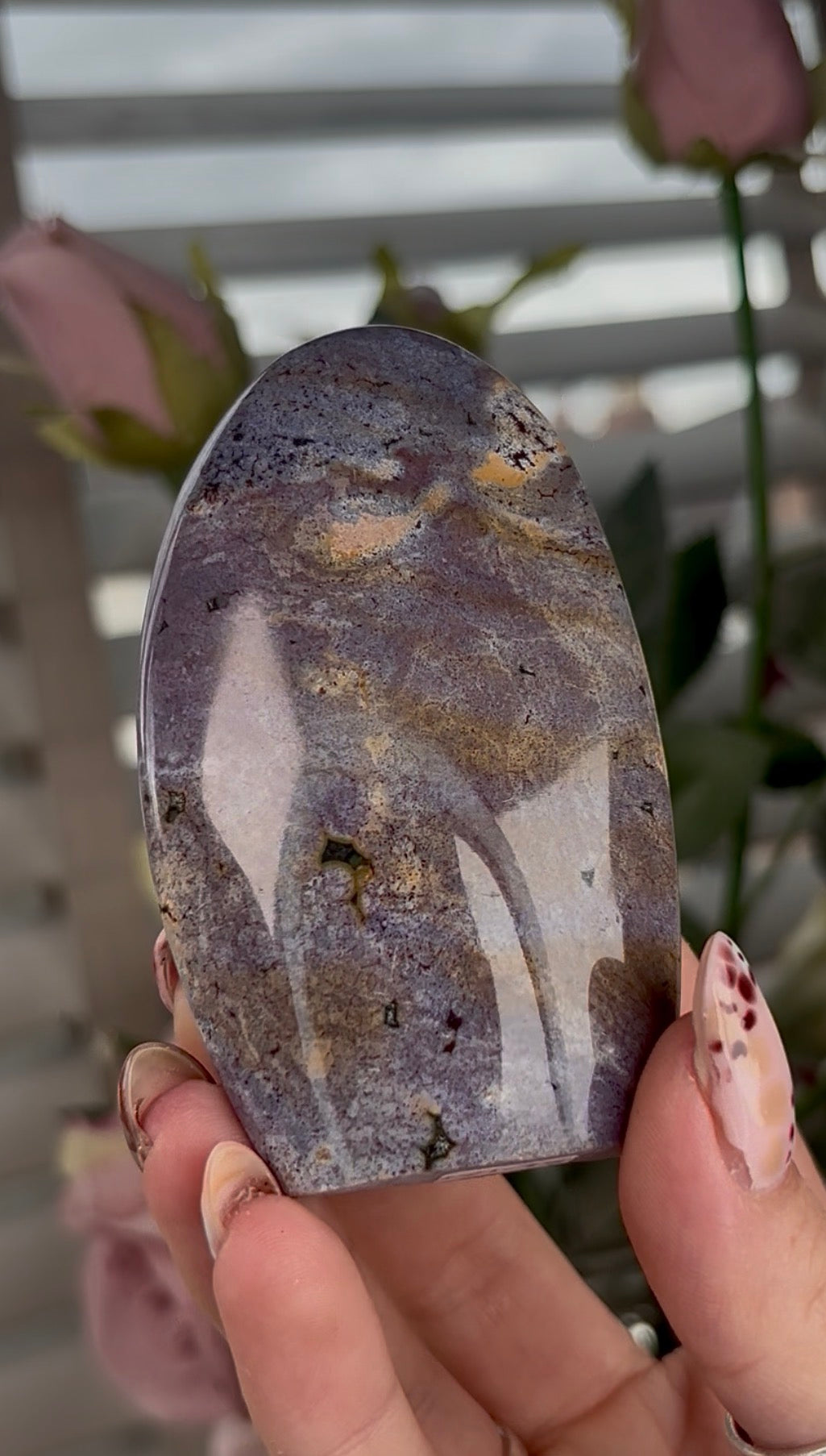 High quality, pastel pink/purple ocean jasper Freeform