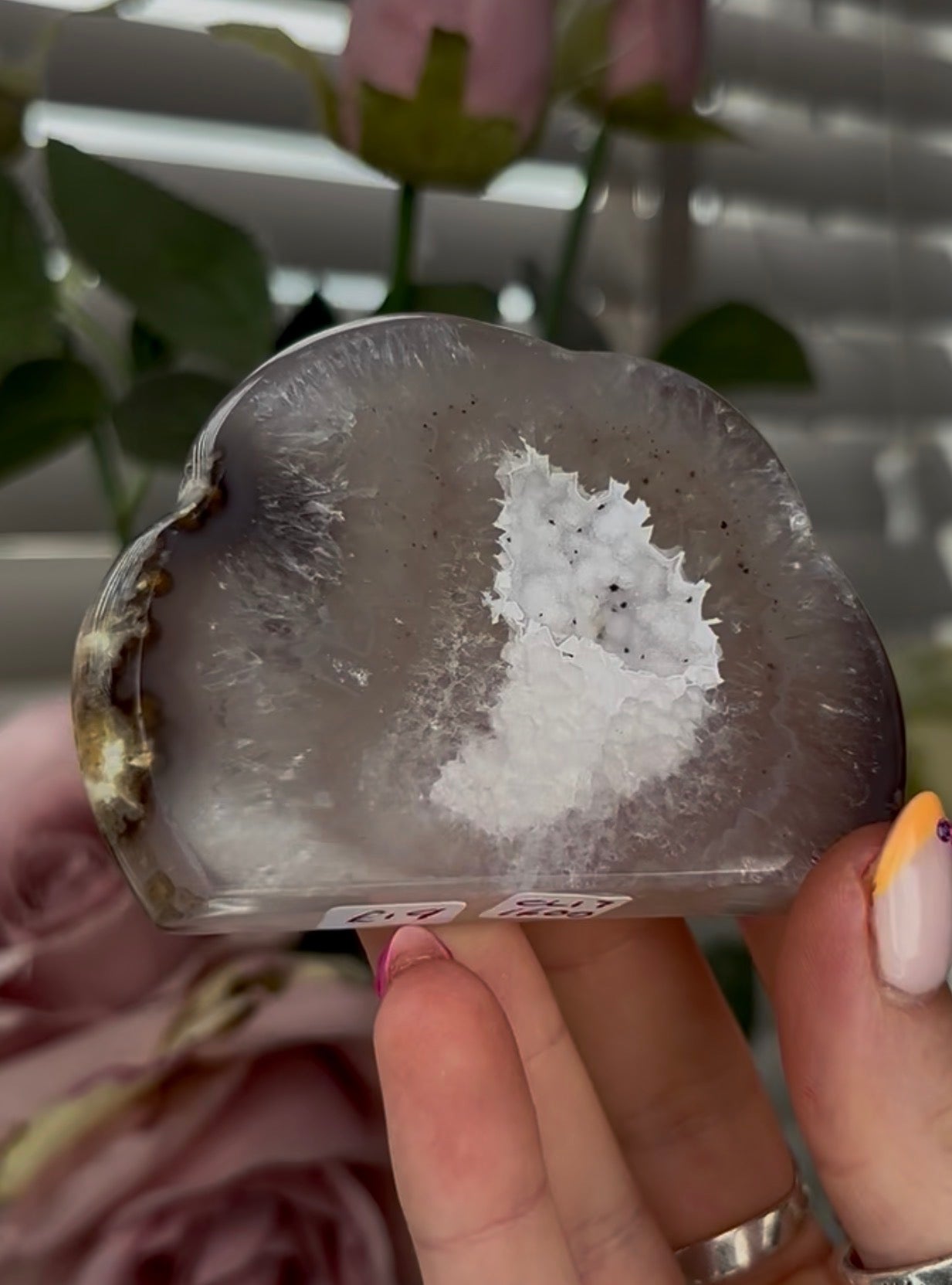 Beautiful, high grade, agate cloud with druzy