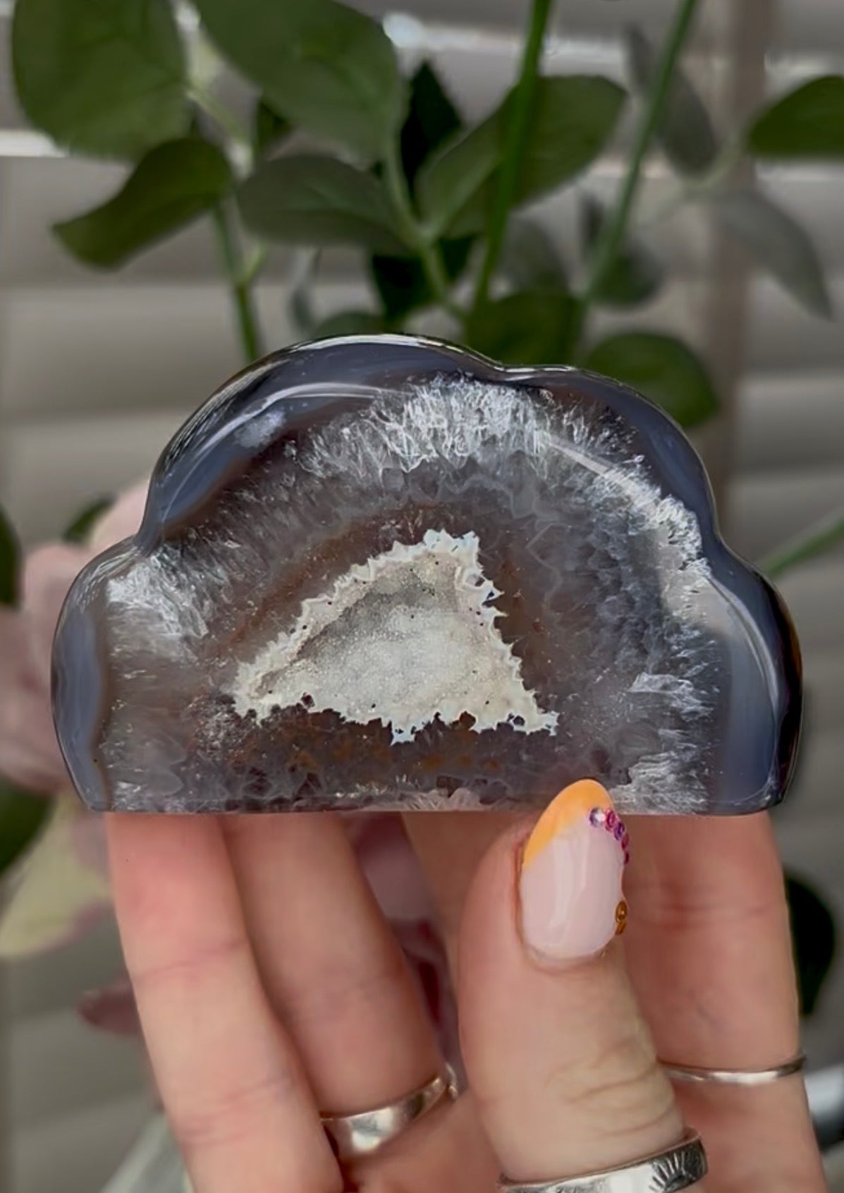 Beautiful, high grade, agate cloud with druzy